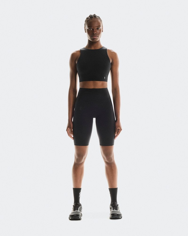 On Women's Studio Tights Short in Black, Size: Large, Polyester