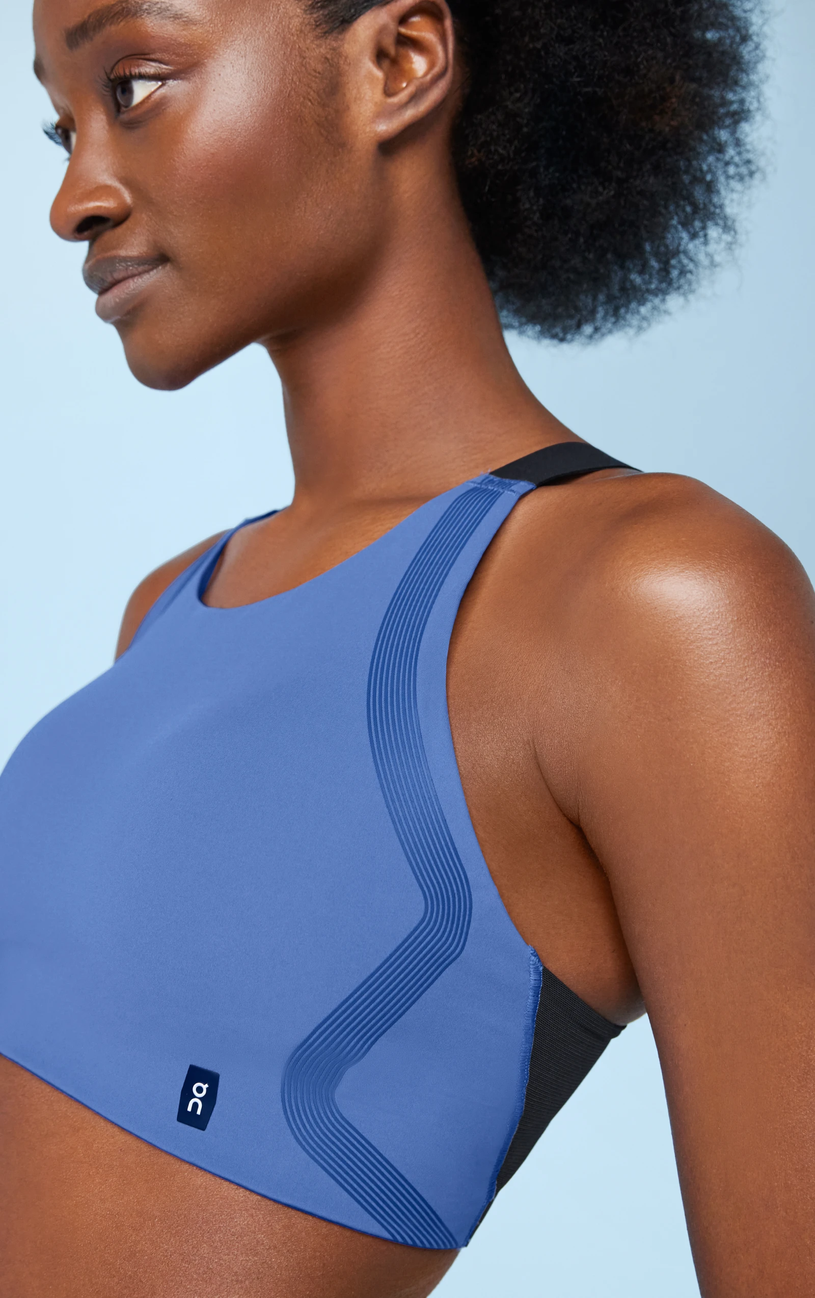 Puma Training Evoknit seamless light support sports bra in cobalt
