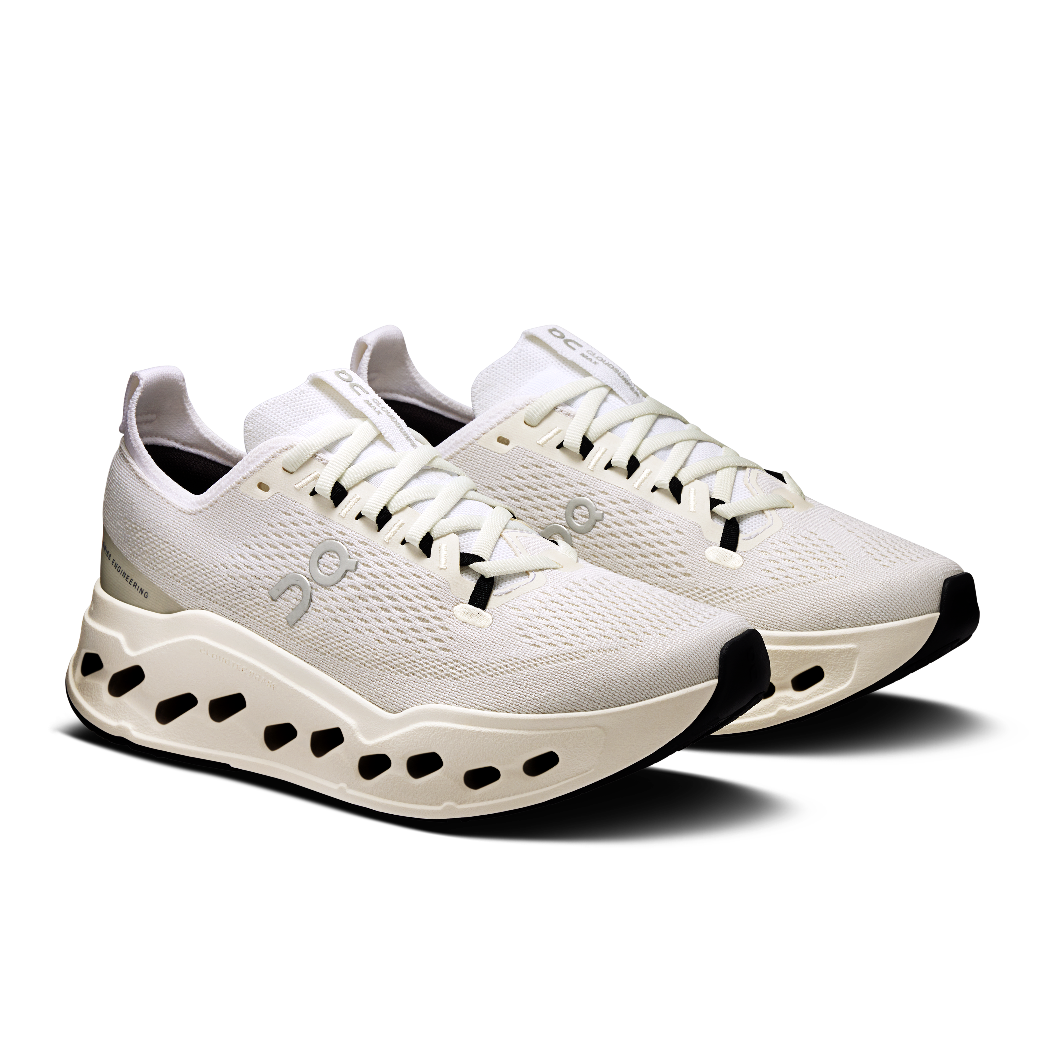 On Cloudsurfer Max Wide White & White Damen Strassenlauf Schuhe
