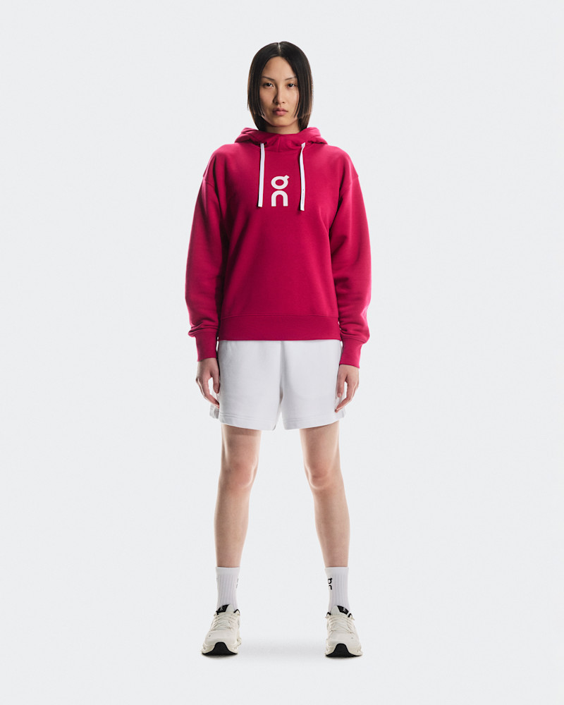 On Women's Club Hoodie in Grenadine, Size: Large, Polyester