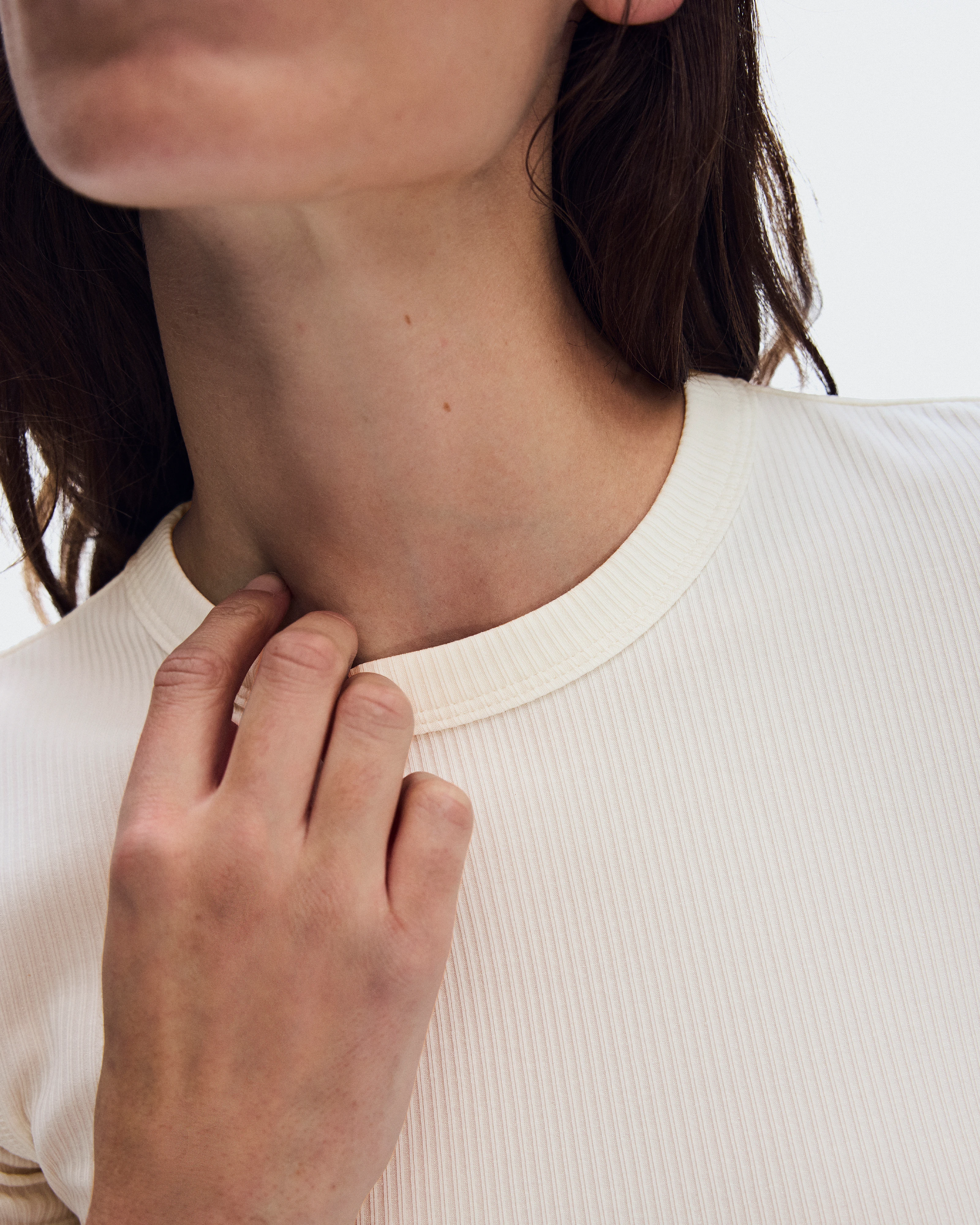 On All-Day Ribbed T-Shirt Ivory Donna Maglie e magliette