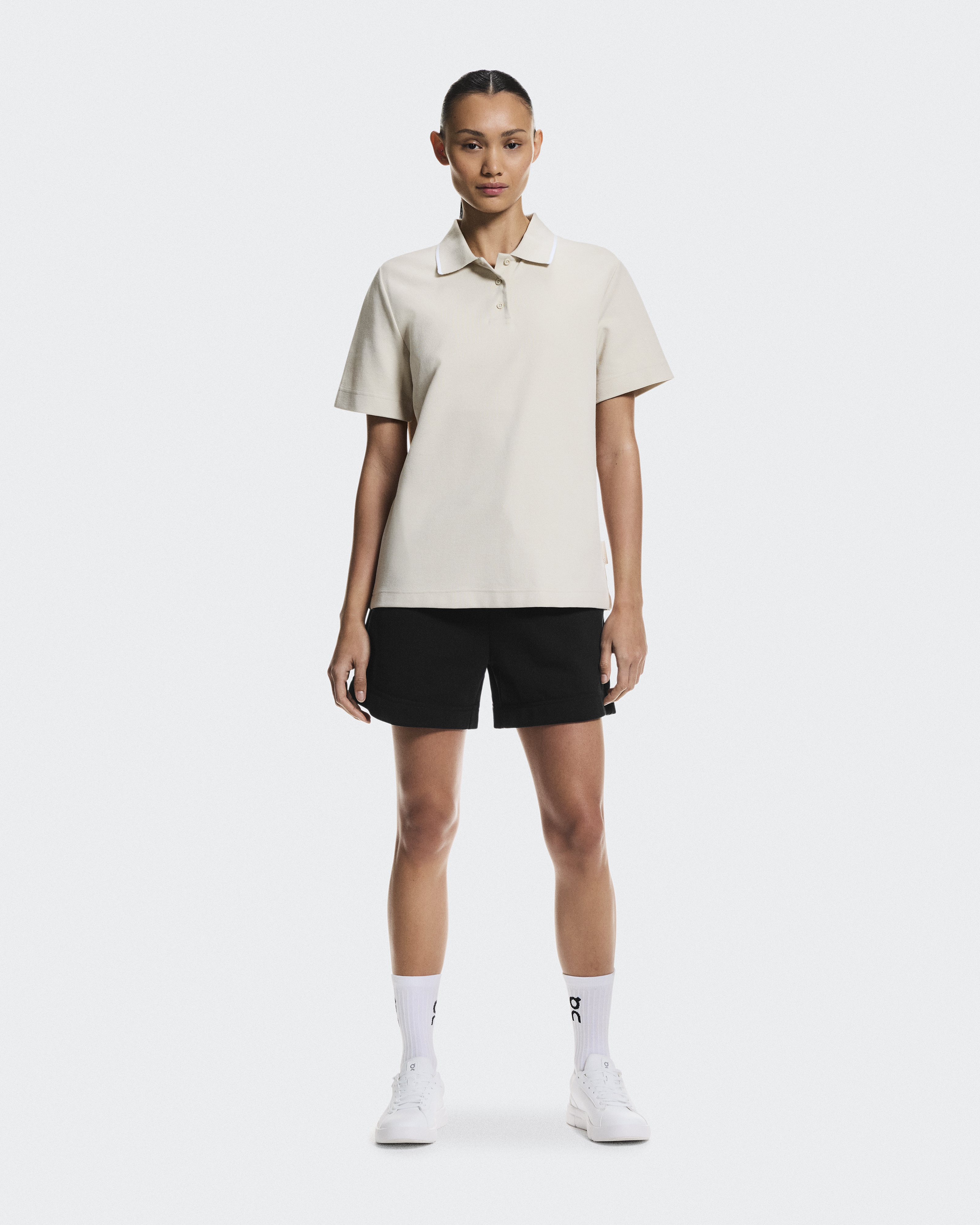 Women's Courtside Polo | Beige & White | On United States