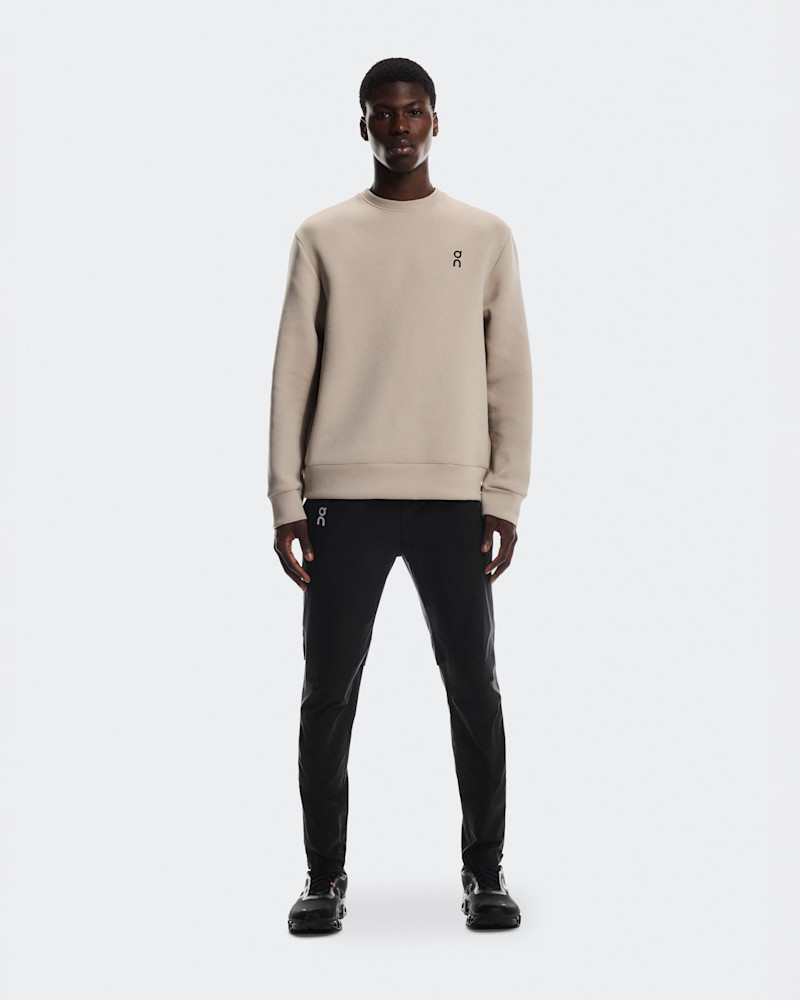 On Men's Focus Tech Crew Hoodie in Desert, Size: XS, Polyester