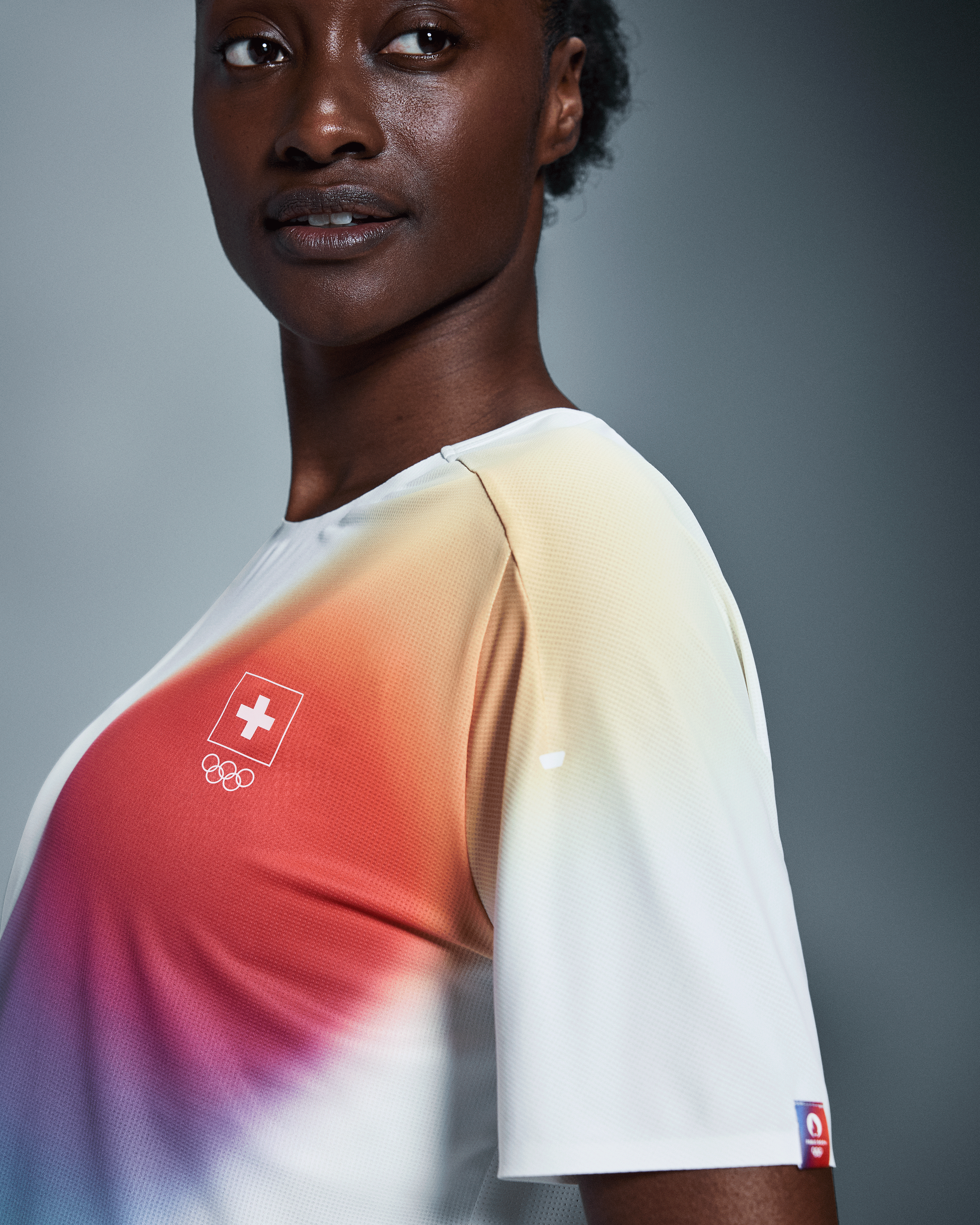 On Swiss Olympic Performance-T Undyed-White Women Tops and t-shirts