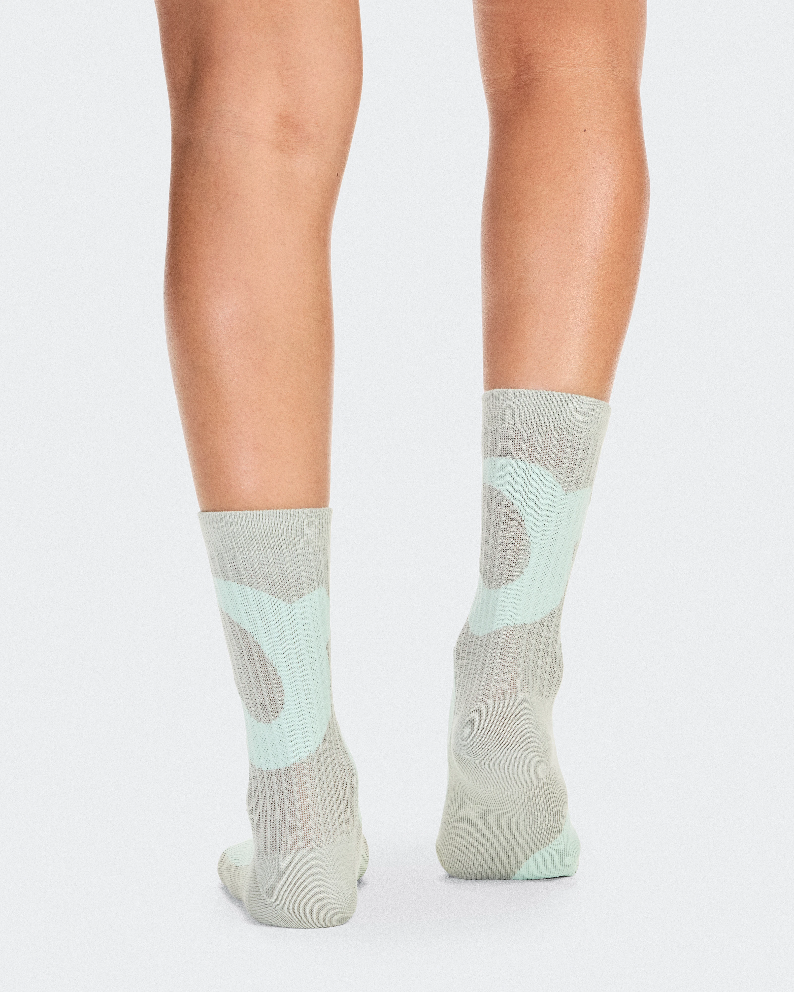 On Liquid Logo Sock High 2P Ivory & Tin Unisex Calzini