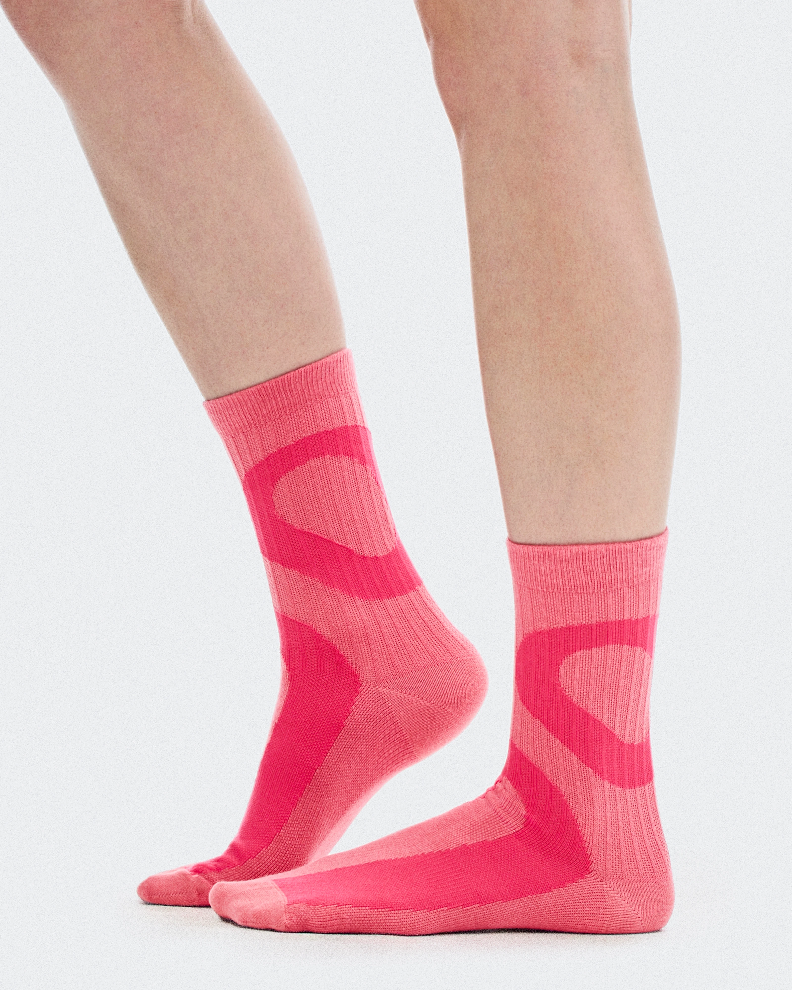On Liquid Logo Sock High 2P Camellia & Storm Unisexe Chaussettes