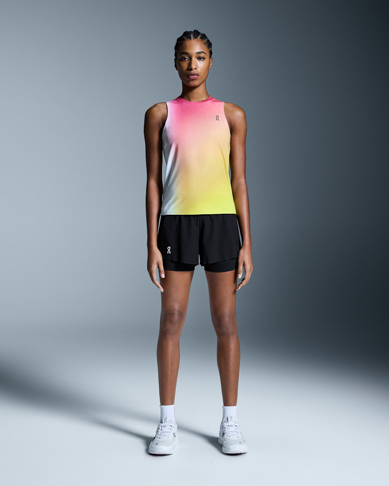 On Women's Court Tank Top in White/Lime, Size: Large, Polyester