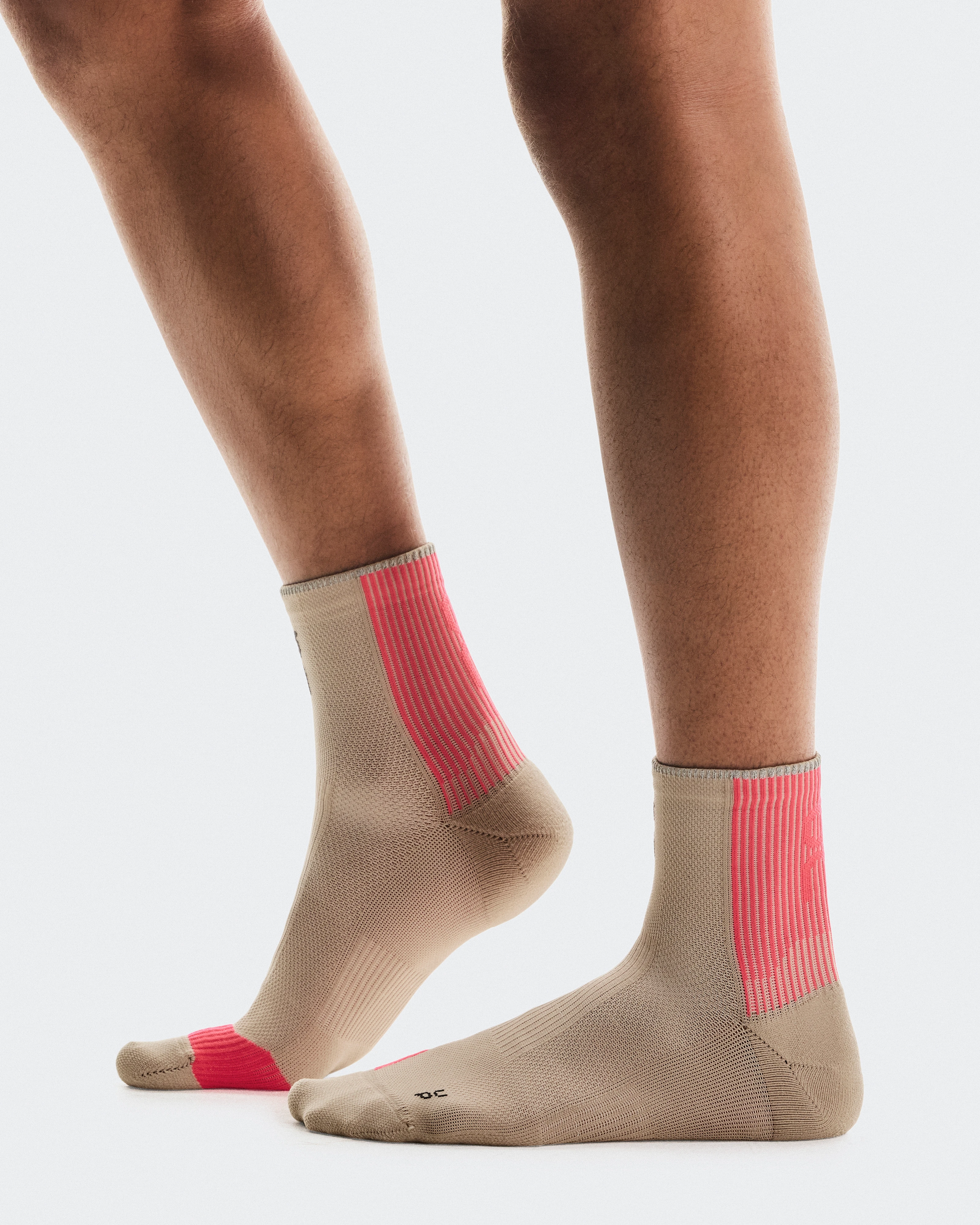 On Performance Run Sock Mid Desert & Pink Unisex Socks