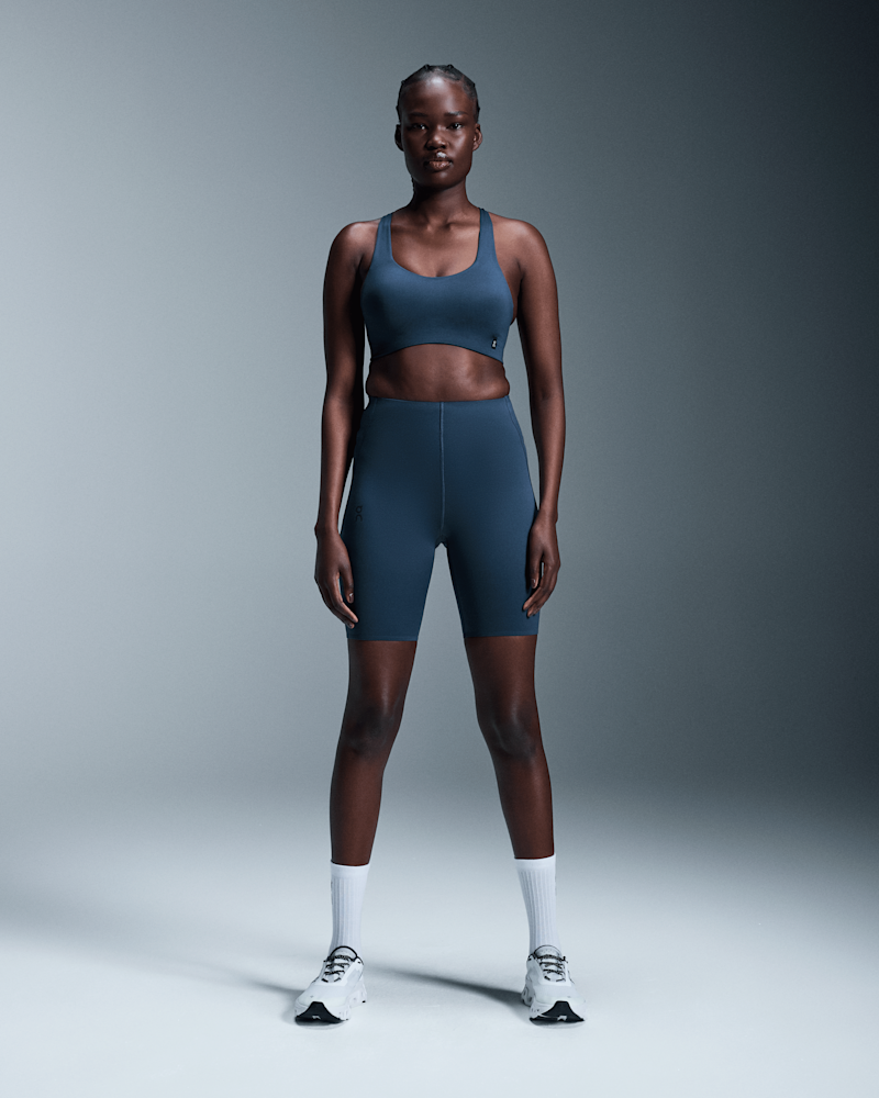 On Women's Active 1/2 Tights in Denim, Size: XL, Recycled Polyamide, The Zendaya edit