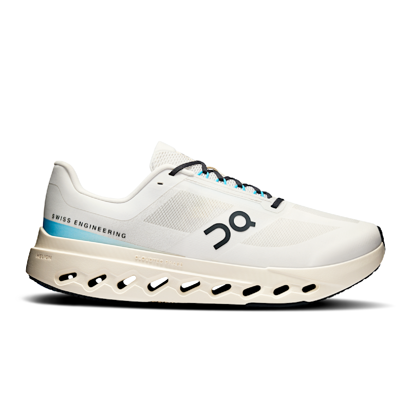 On Men's Cloudsurfer Next Wide Road Running Shoe in Ivory/Dew, Size: 8, Recycled Polyester