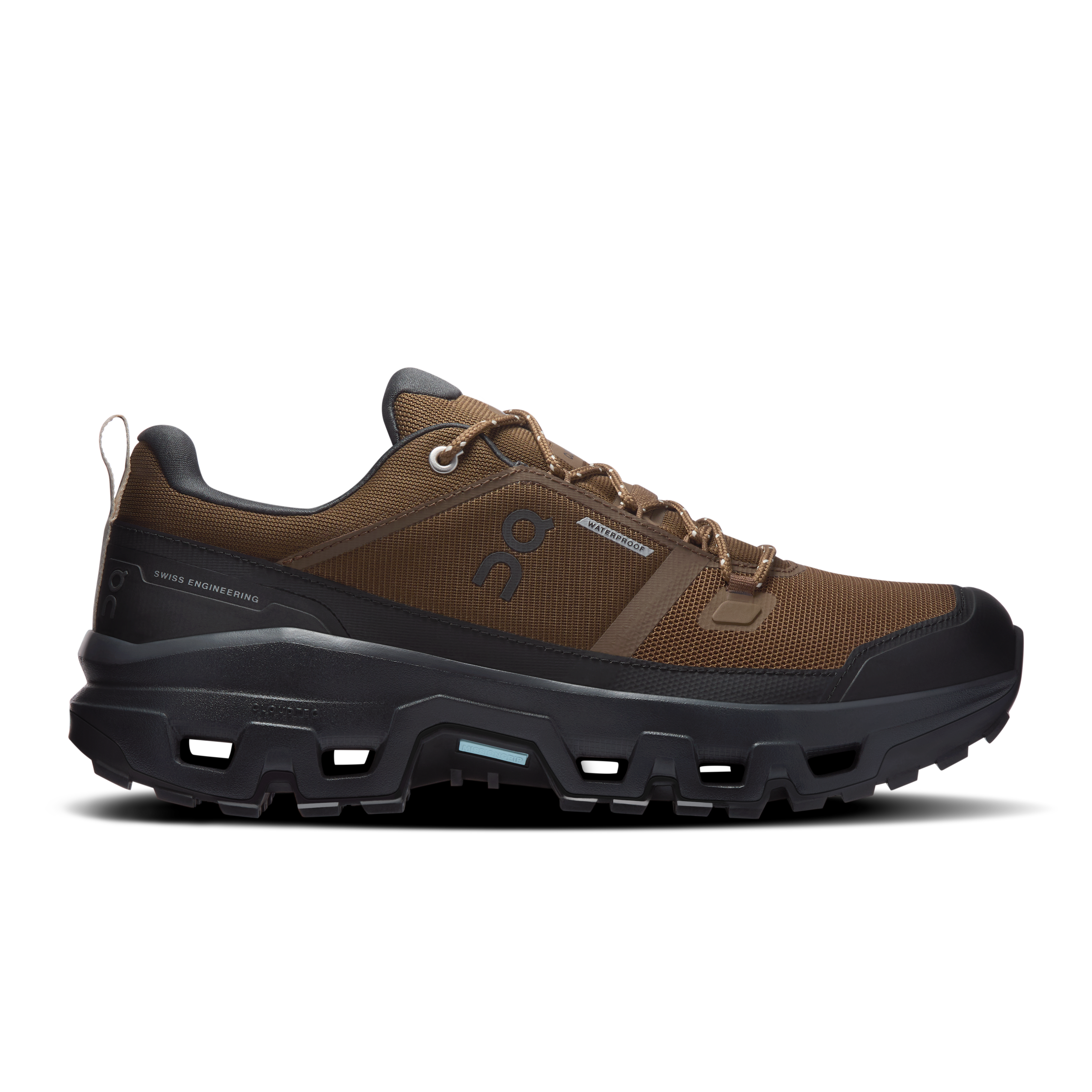 On Cloudrock Low Waterproof Brown Men Men – Hiking, Missiongrip™, mixed terrain Shoes