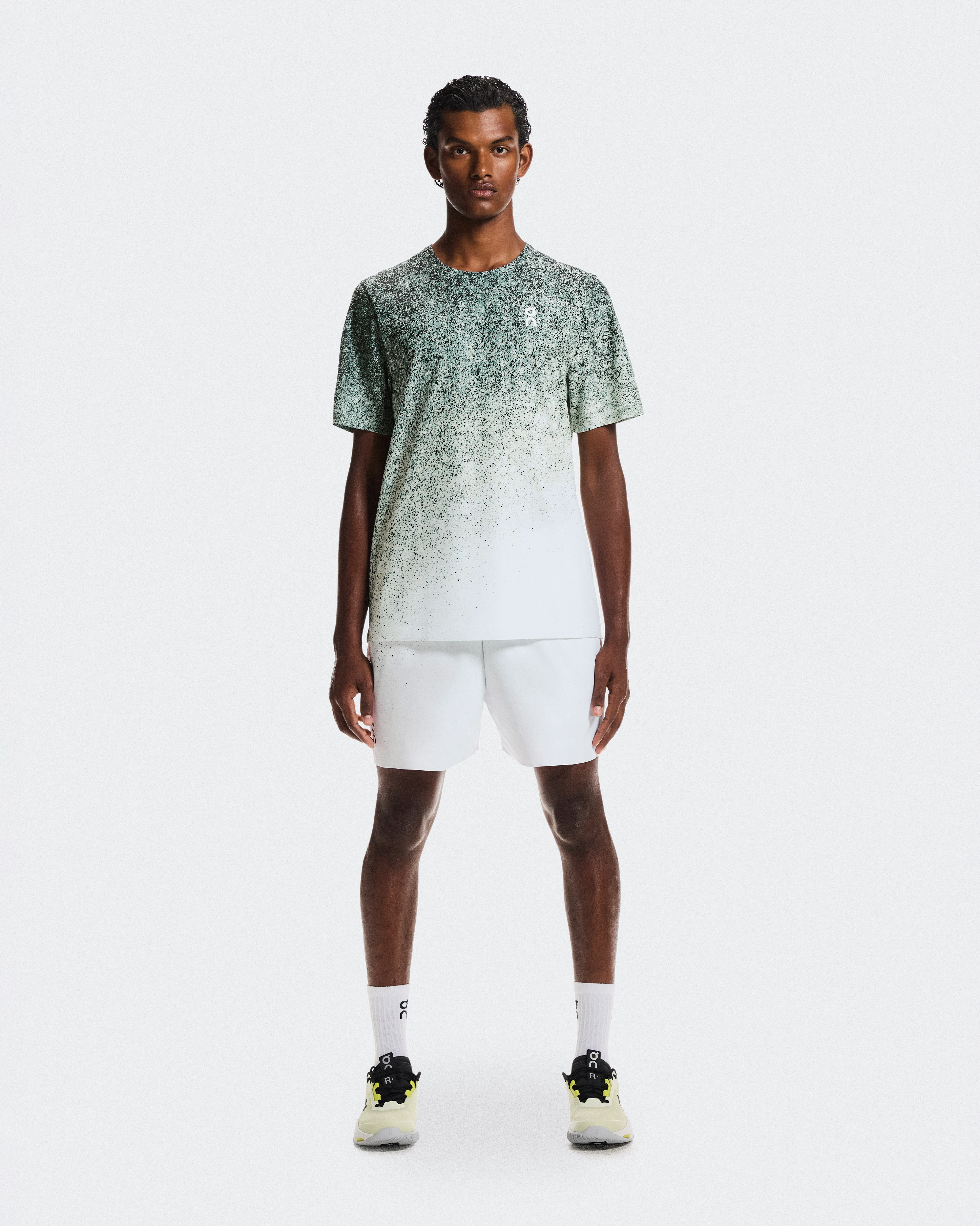 On Court-T Fade Mineral & White Homme Hauts et t-shirts