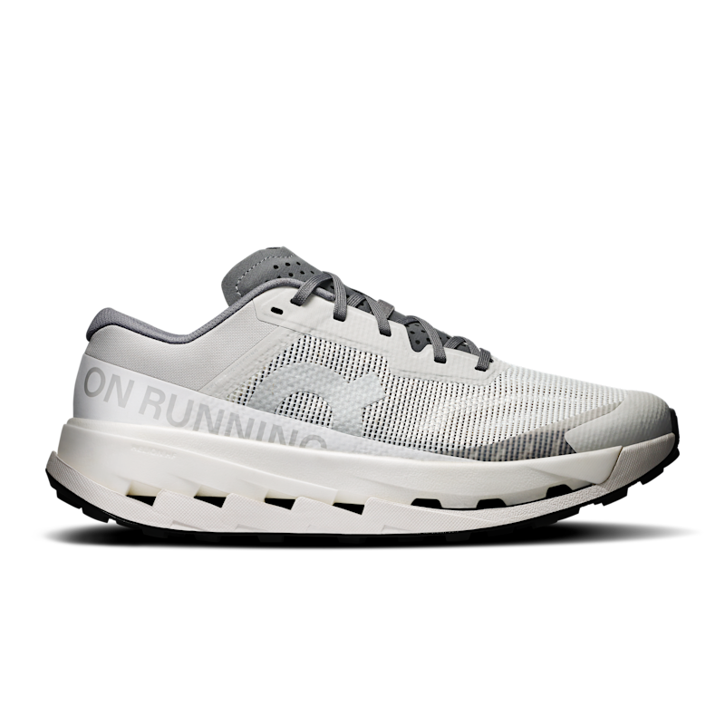On Men's Cloudultra 3 Trail Running Shoe in Rock/White, Size: 47, Recycled Polyester ️
