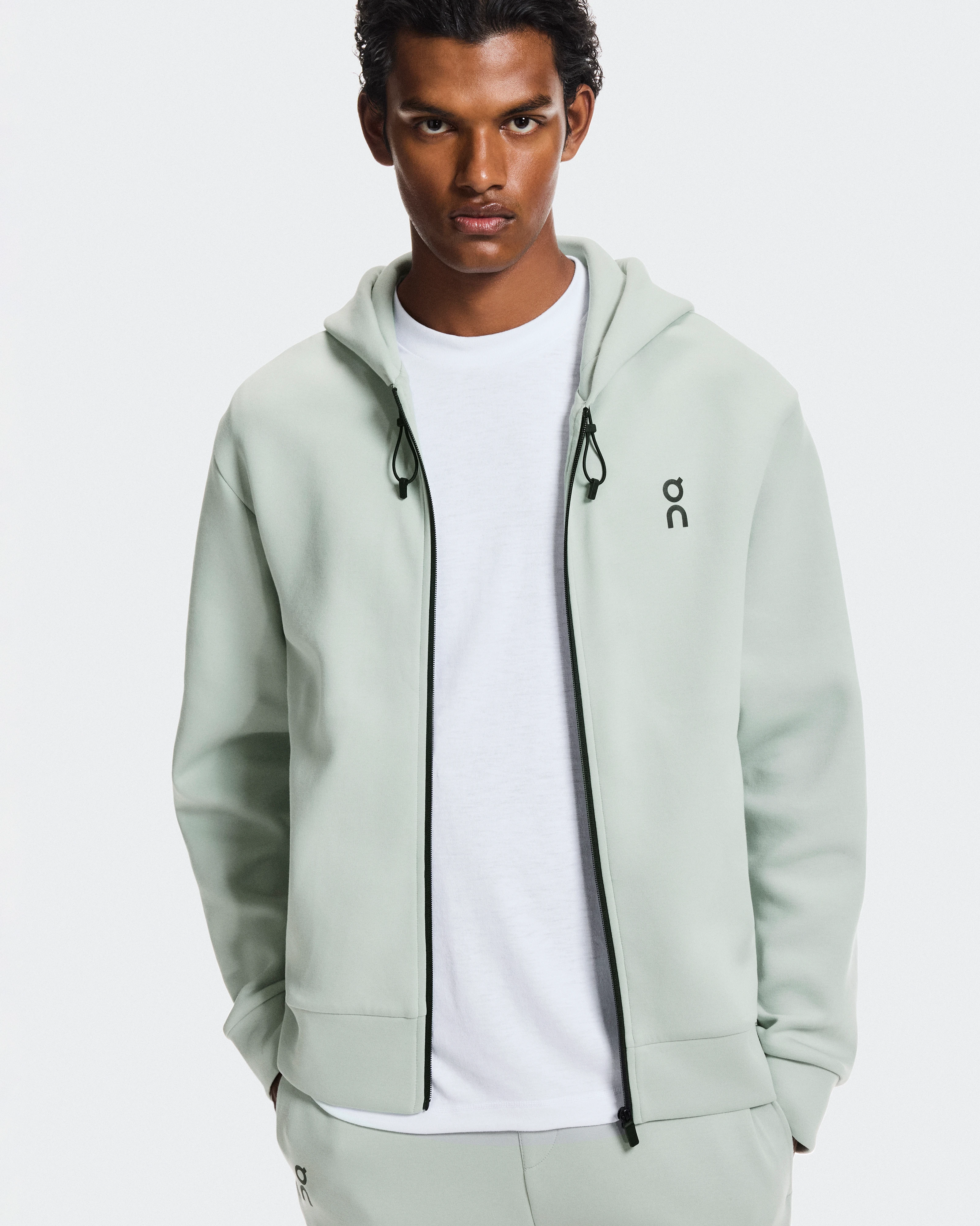 On Focus Tech Zip Hoodie Mineral Men Hoodies and sweatshirts