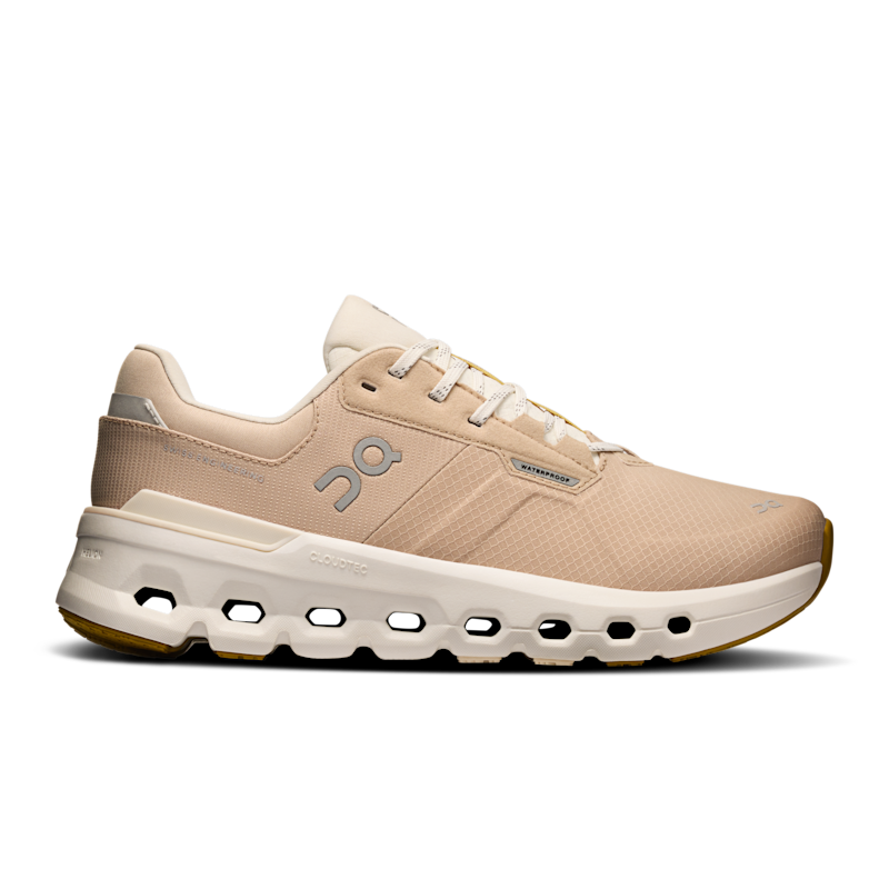On Women's Cloudrunner 2 Waterproof Road Running Shoe in Sand/Dew, Size: 9.5, Recycled Polyester