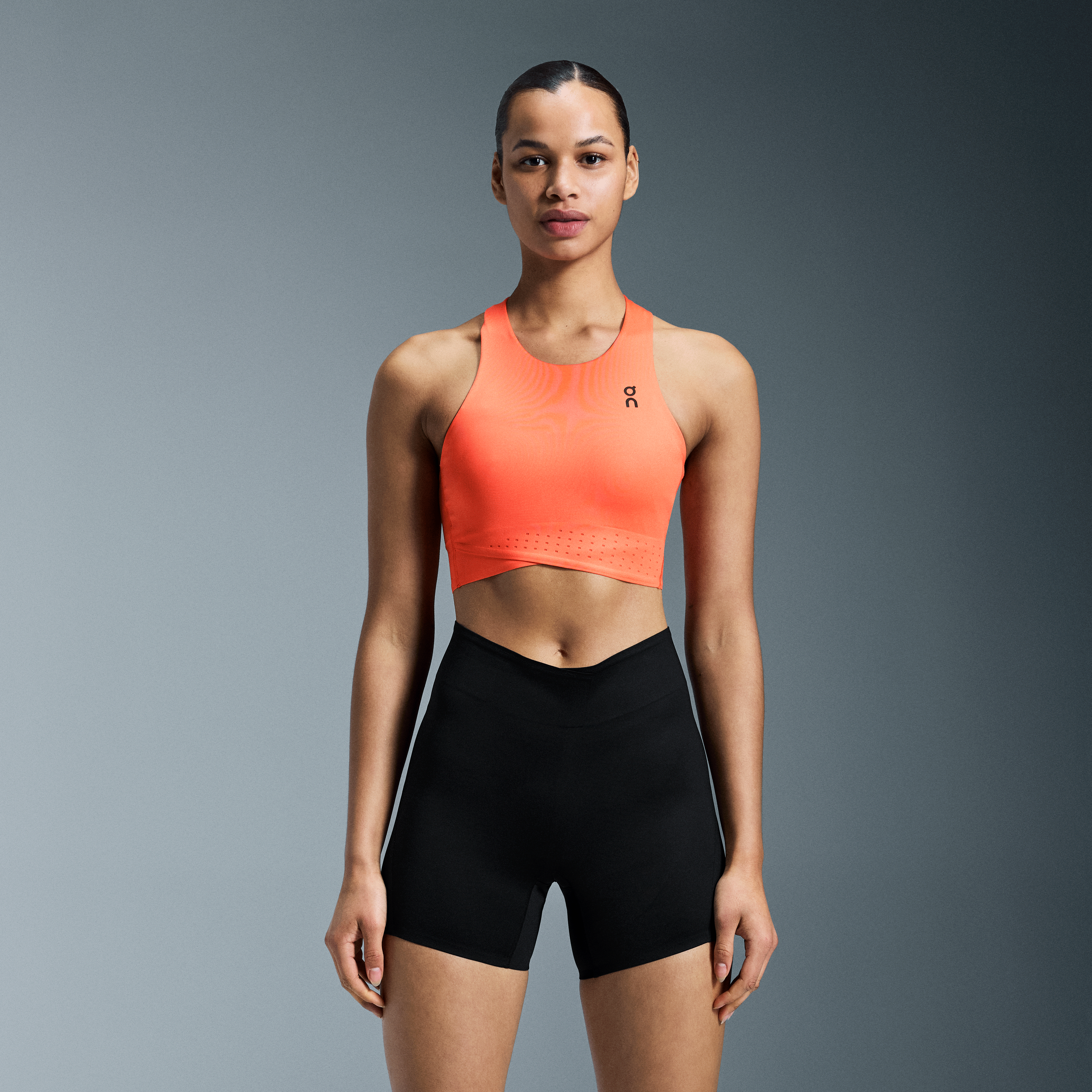 On Race Crop Orange Women Women – Racing, lightweight, highly breathable Tops and t-shirts