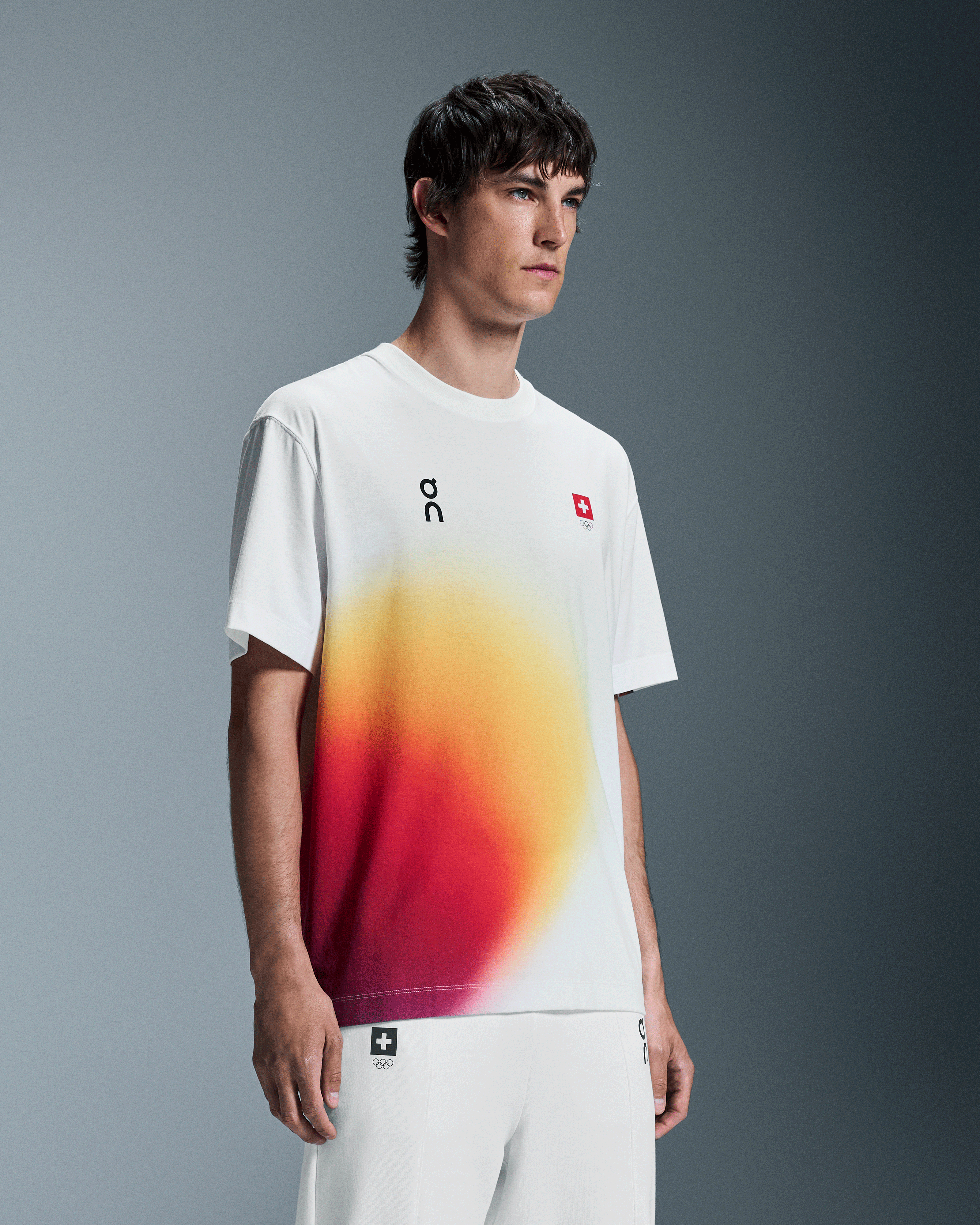 On Swiss Olympic Club-T Undyed-White & Limited Men Tops and t-shirts