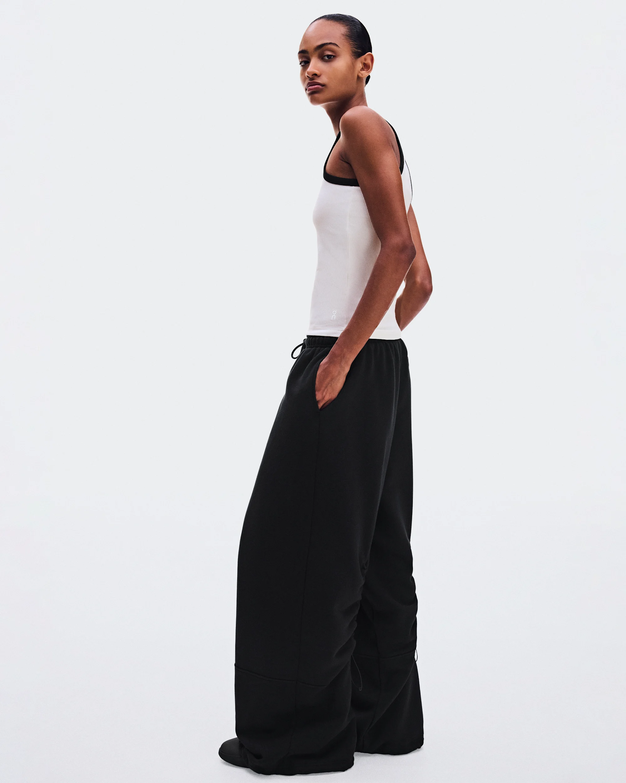 Women's All-Day Ribbed Tank Ivory | Black - thumbnail 6