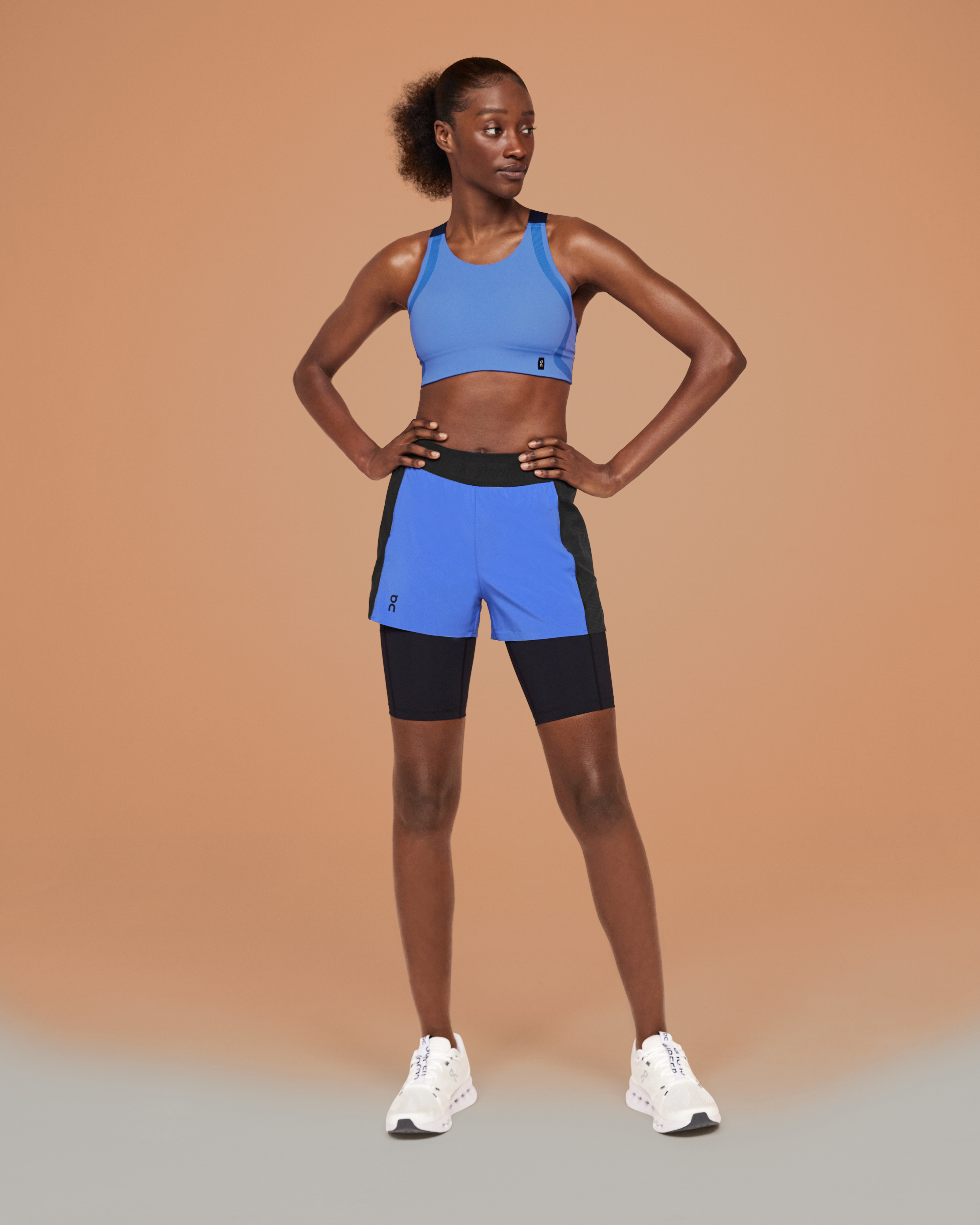 Women's Active Shorts, Cobalt & Black