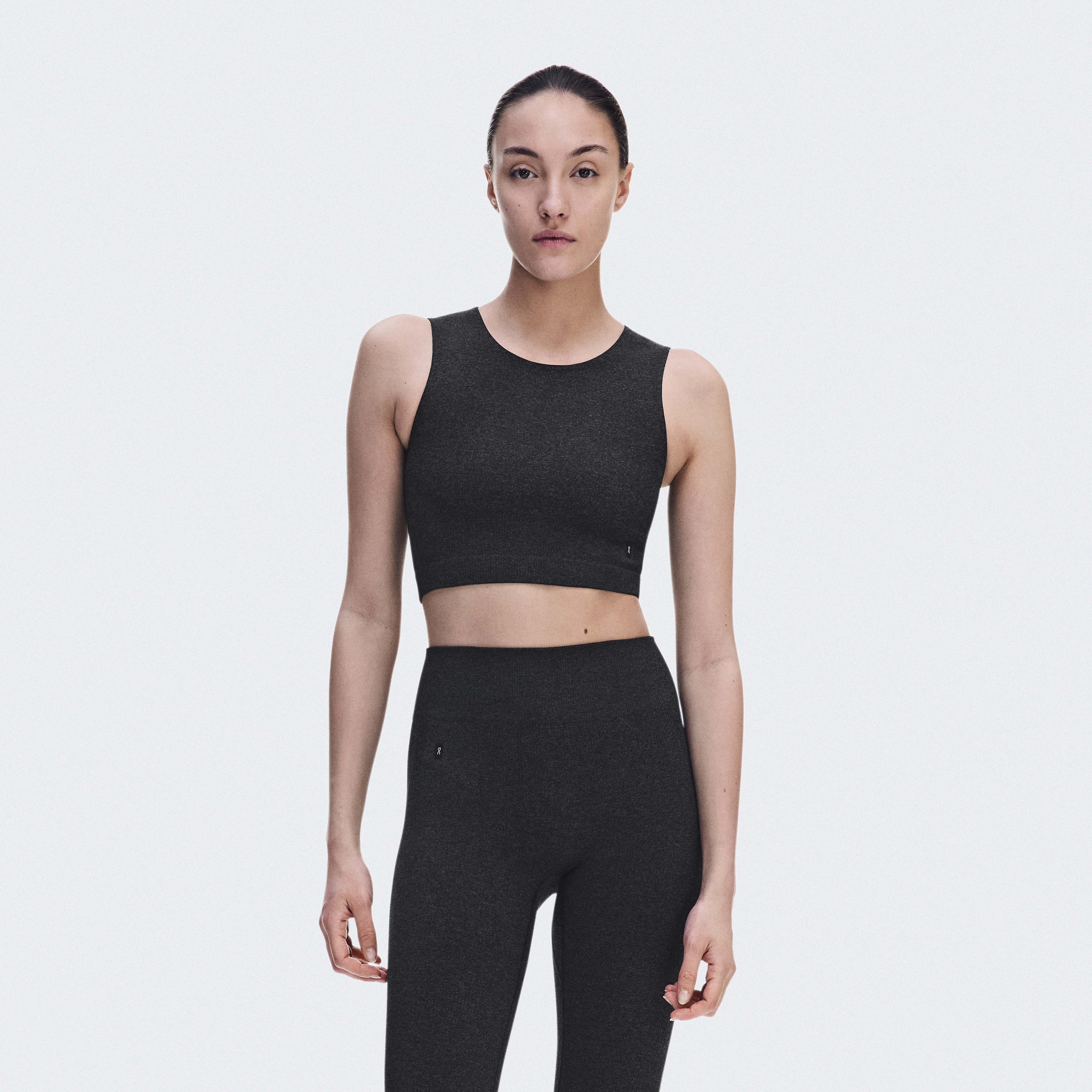Studio Knit Crop Shirt in Ember Heather