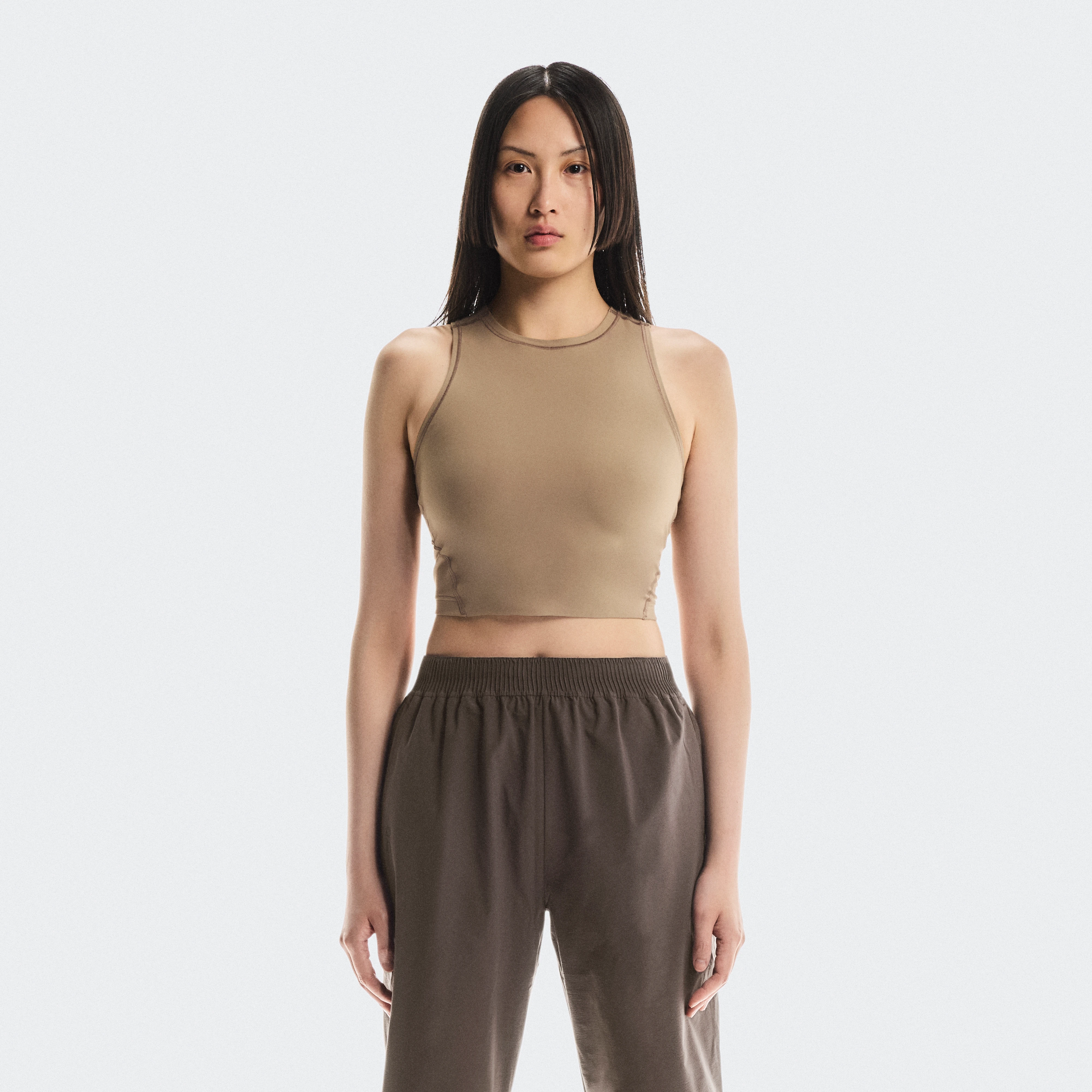 On Studio Crop Grey Women Women – Low-intensity workouts, yoga, light runs Tops and t-shirts