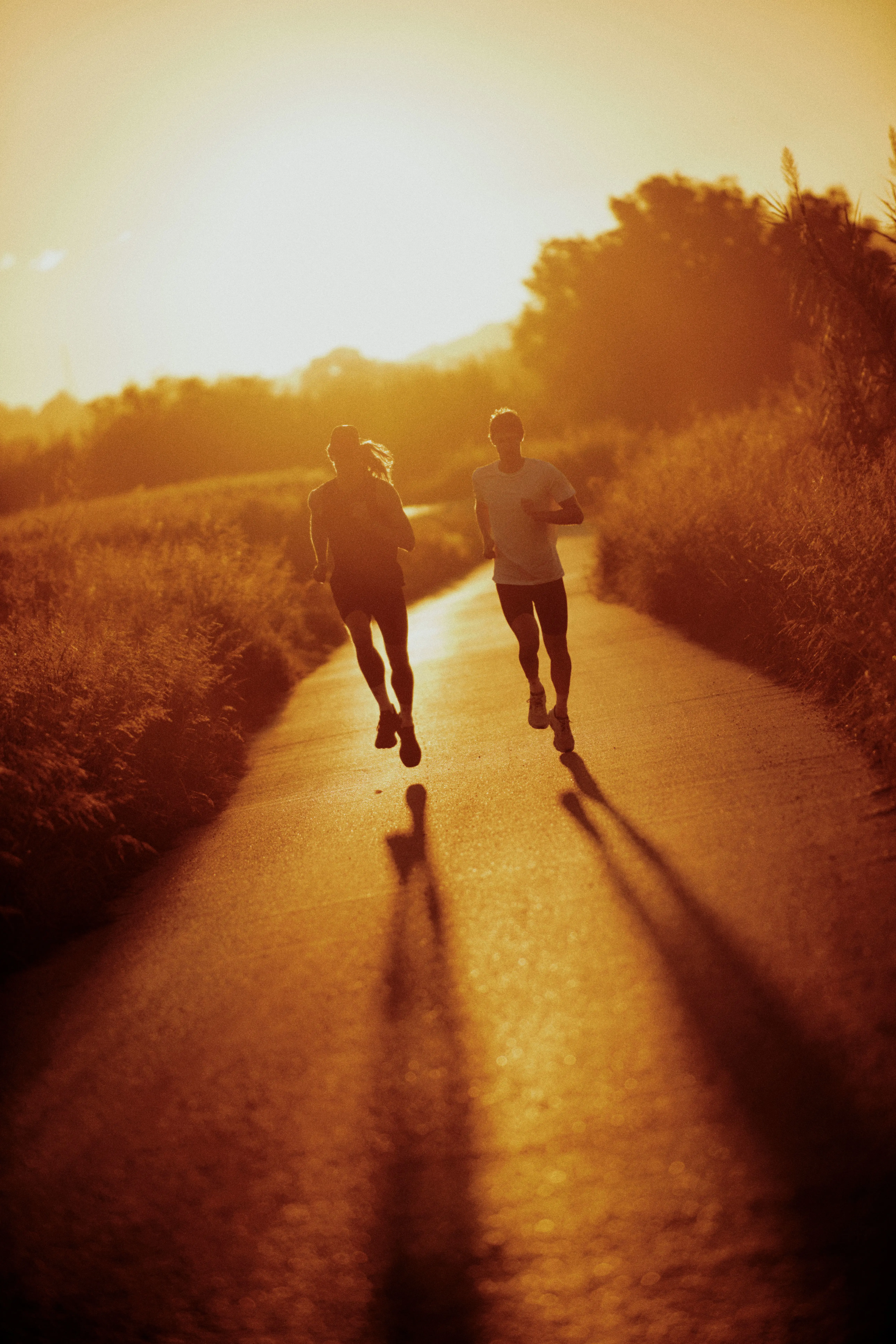 Woman running on trail