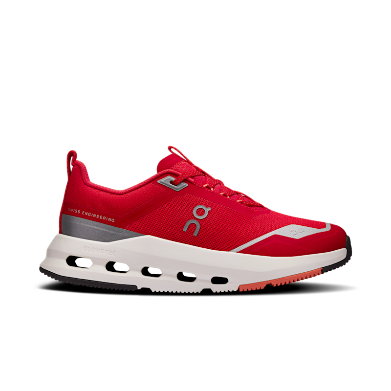 On Cloudnova Youth Lifestyle Shoe in Red/Terra, Size: 5.5, Recycled Polyester