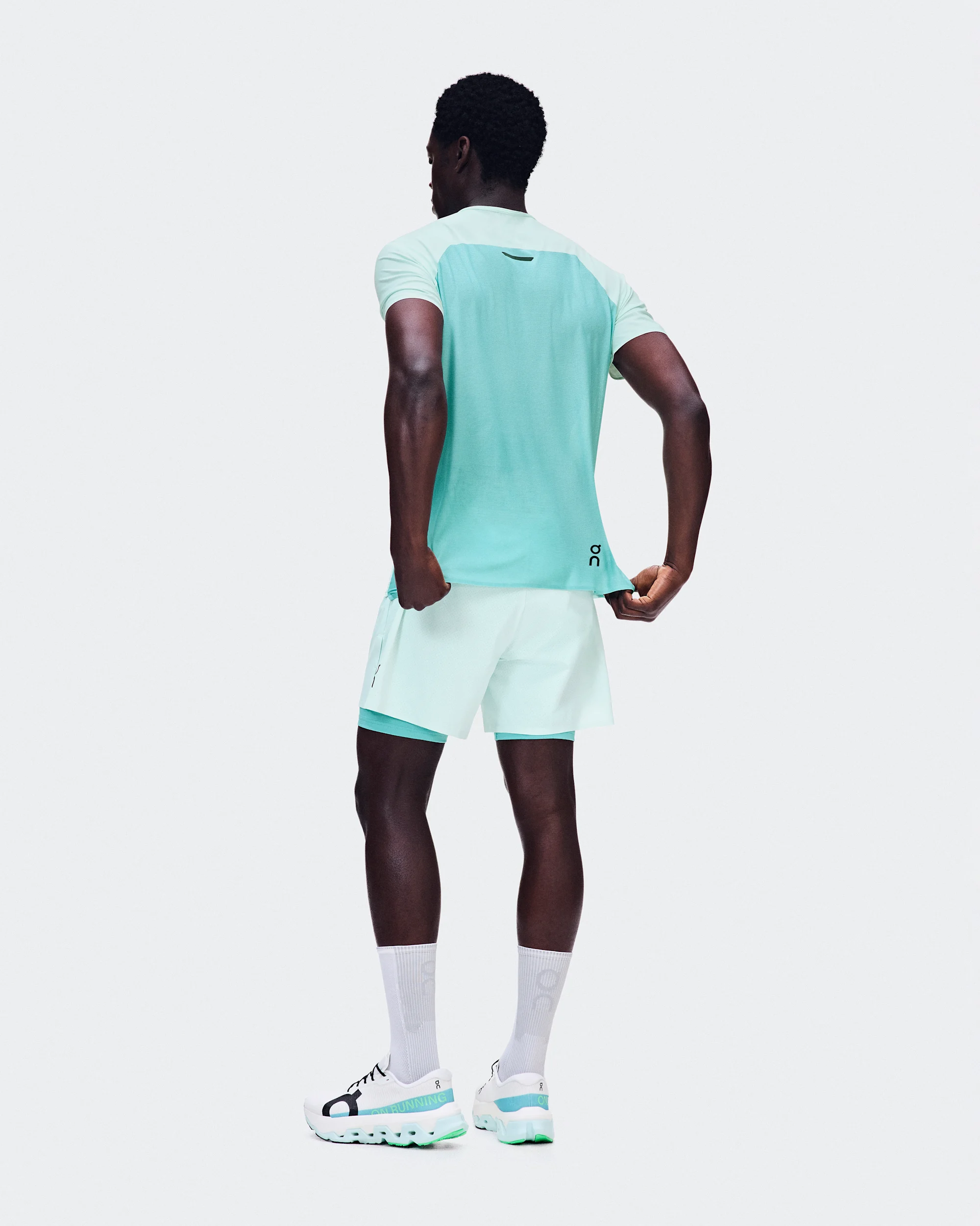 Men's 5" Performance 2/1 Shorts Flurry | Aquamarine - thumbnail 3
