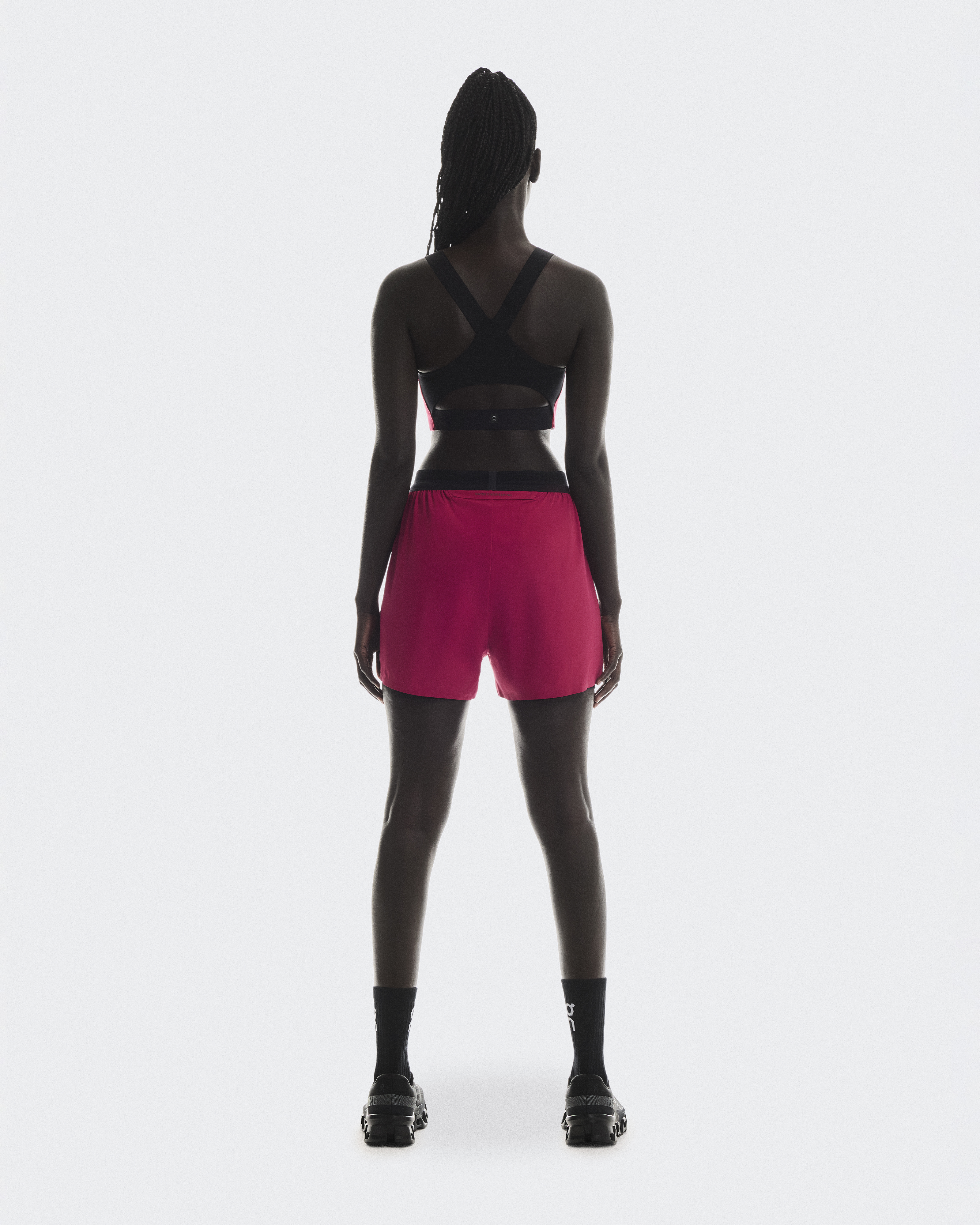 On 3" Performance 2/1 Shorts, Grenadine/Black, Women