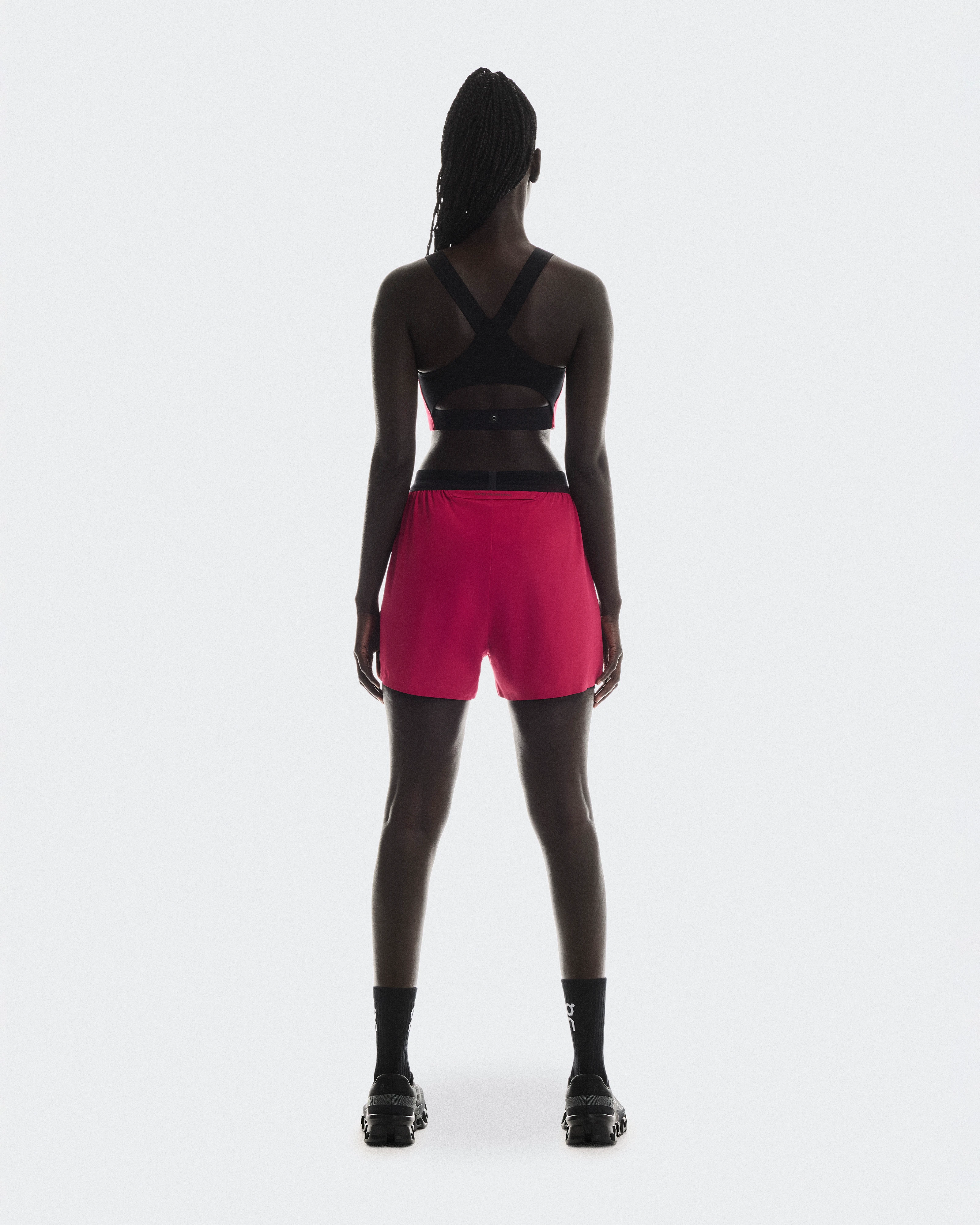 On 3" Performance 2/1 Shorts Grenadine & Black Women Shorts