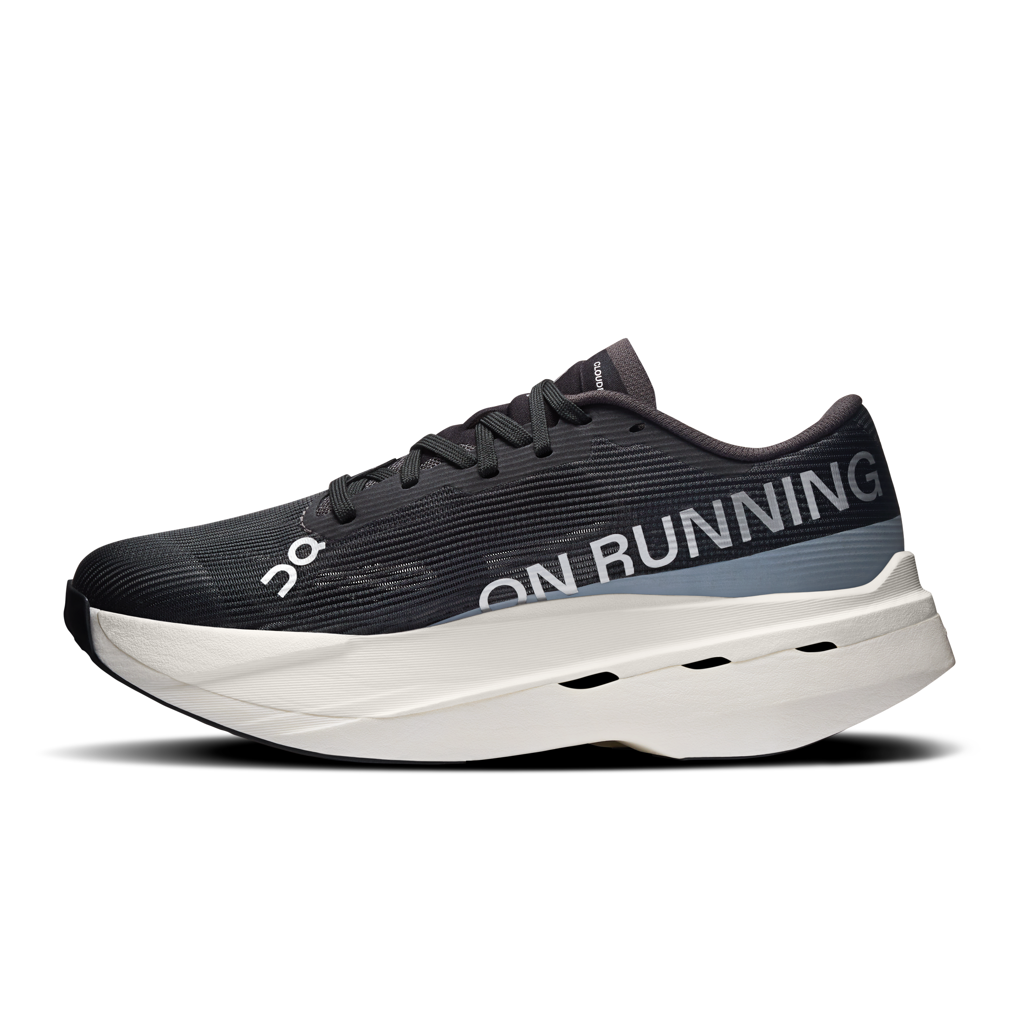 On Cloudboom Volt White & Black Femme Running sur route Chaussures
