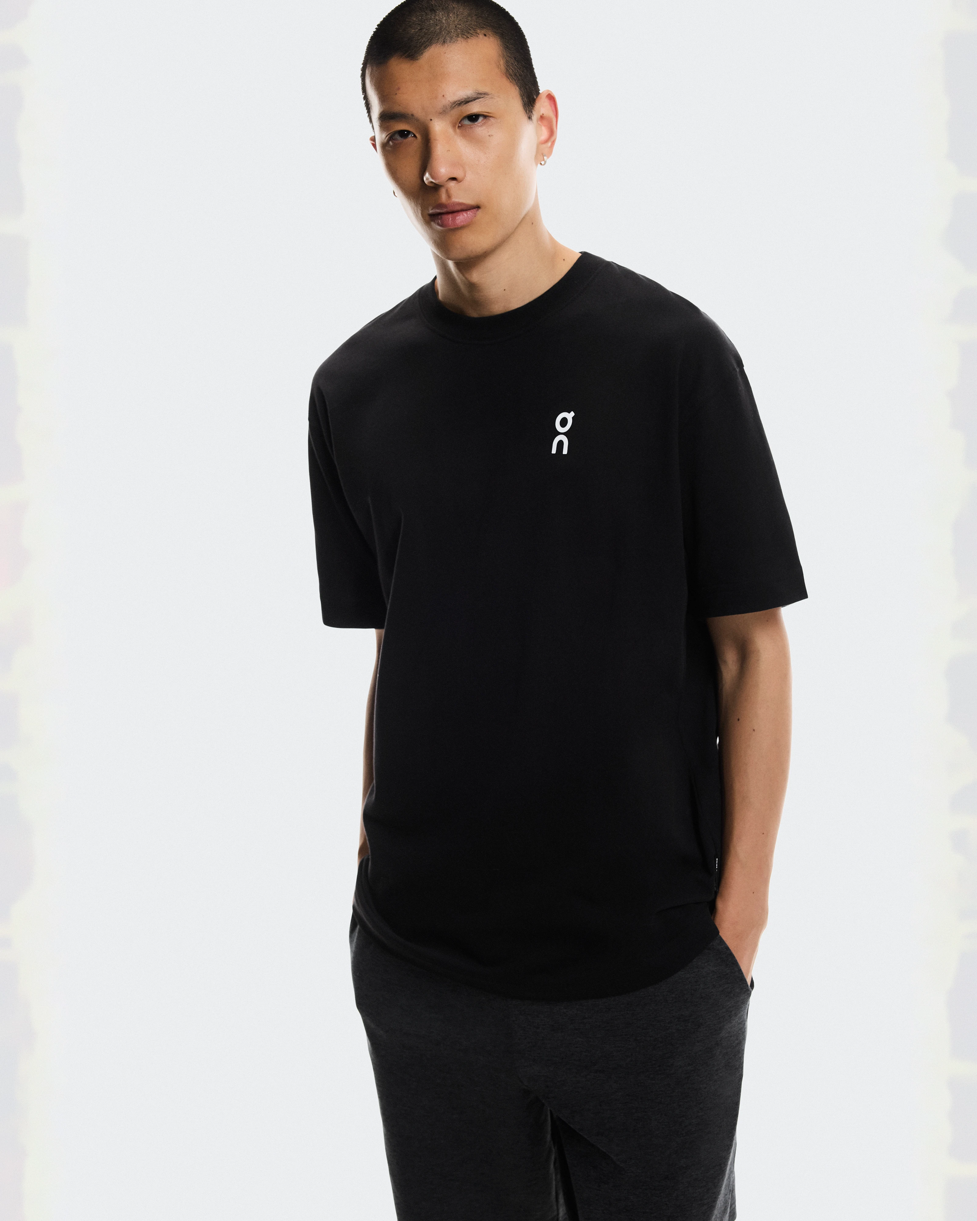On Club-T Smash Black & Orchid Men Tops and t-shirts