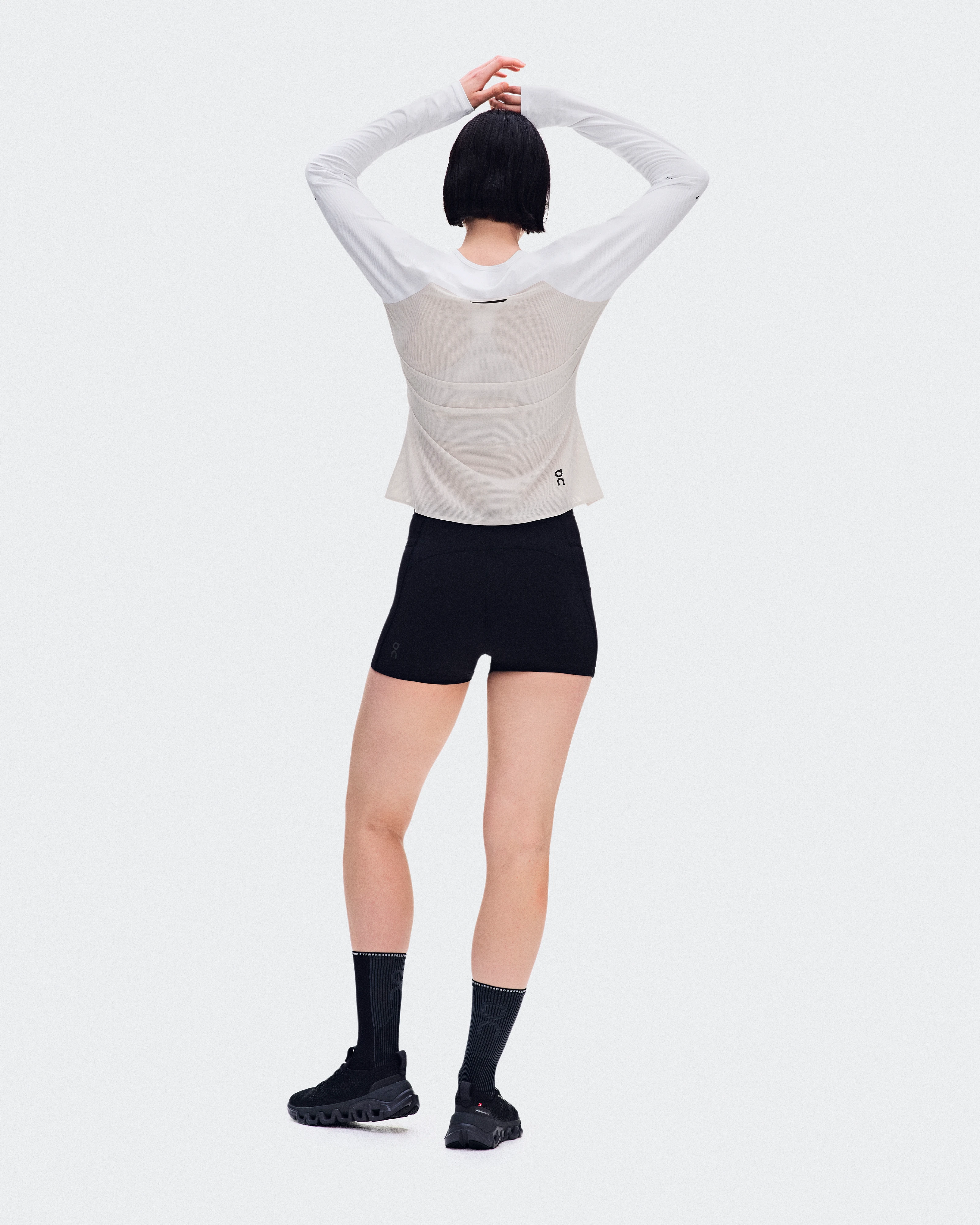 On Performance Long-T White & Silver Women Tops and t-shirts