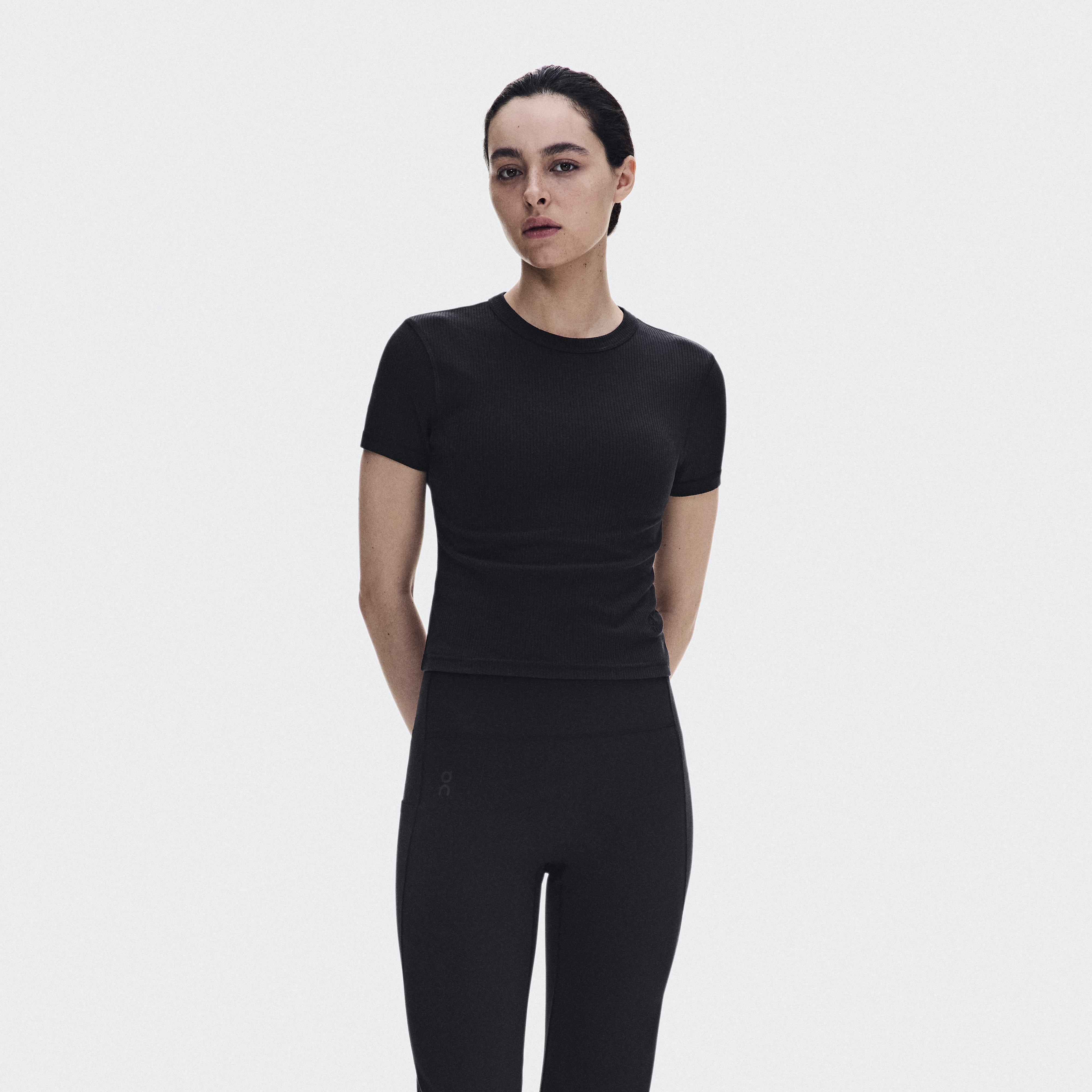 All-Day Ribbed T-Shirt in Black