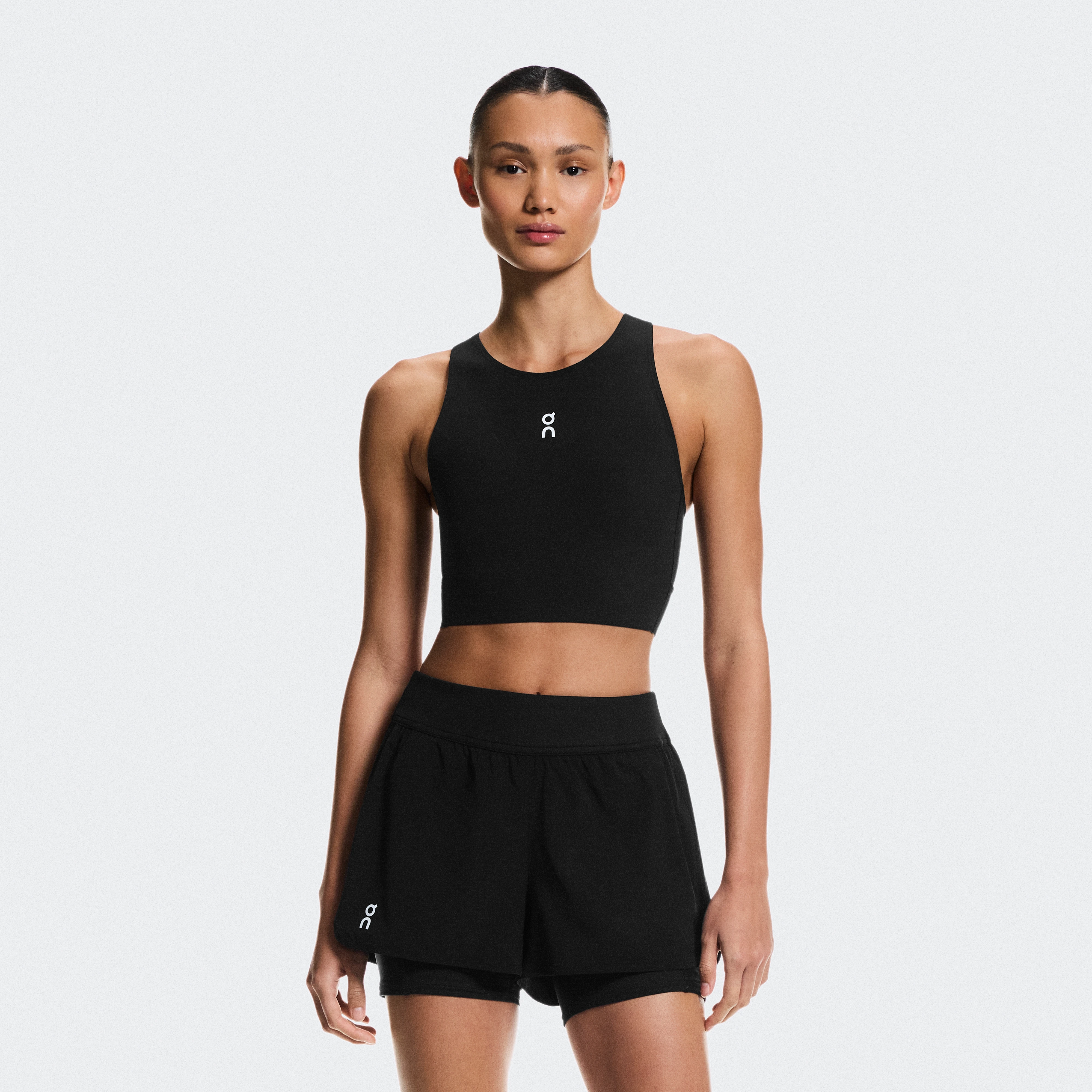 On Court Crop Top Noire Femme Femme – Tennis Hauts et t-shirts