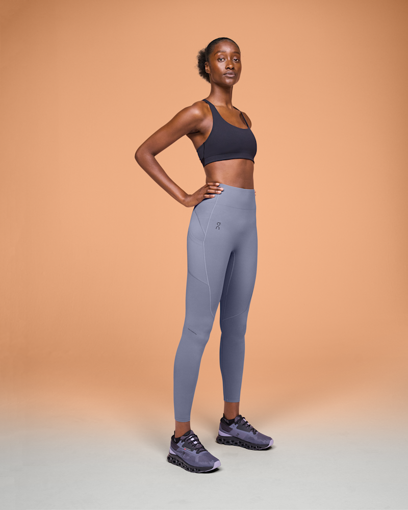 On Women's Movement Tights Long in Feather, Size: Medium, Recycled Polyamide/Polyester