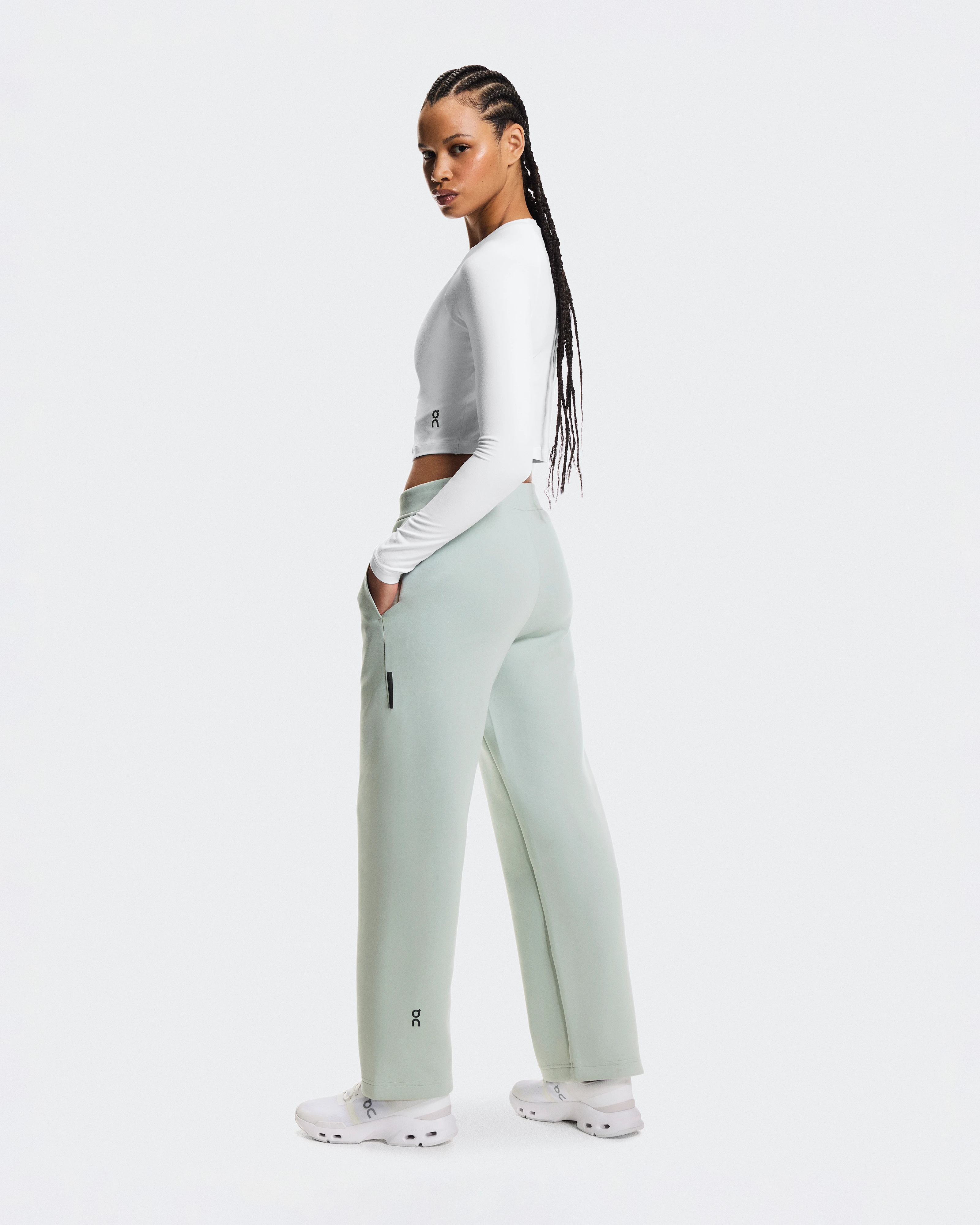 On Focus Tech Sweatpants Mineral Femme Pantalons