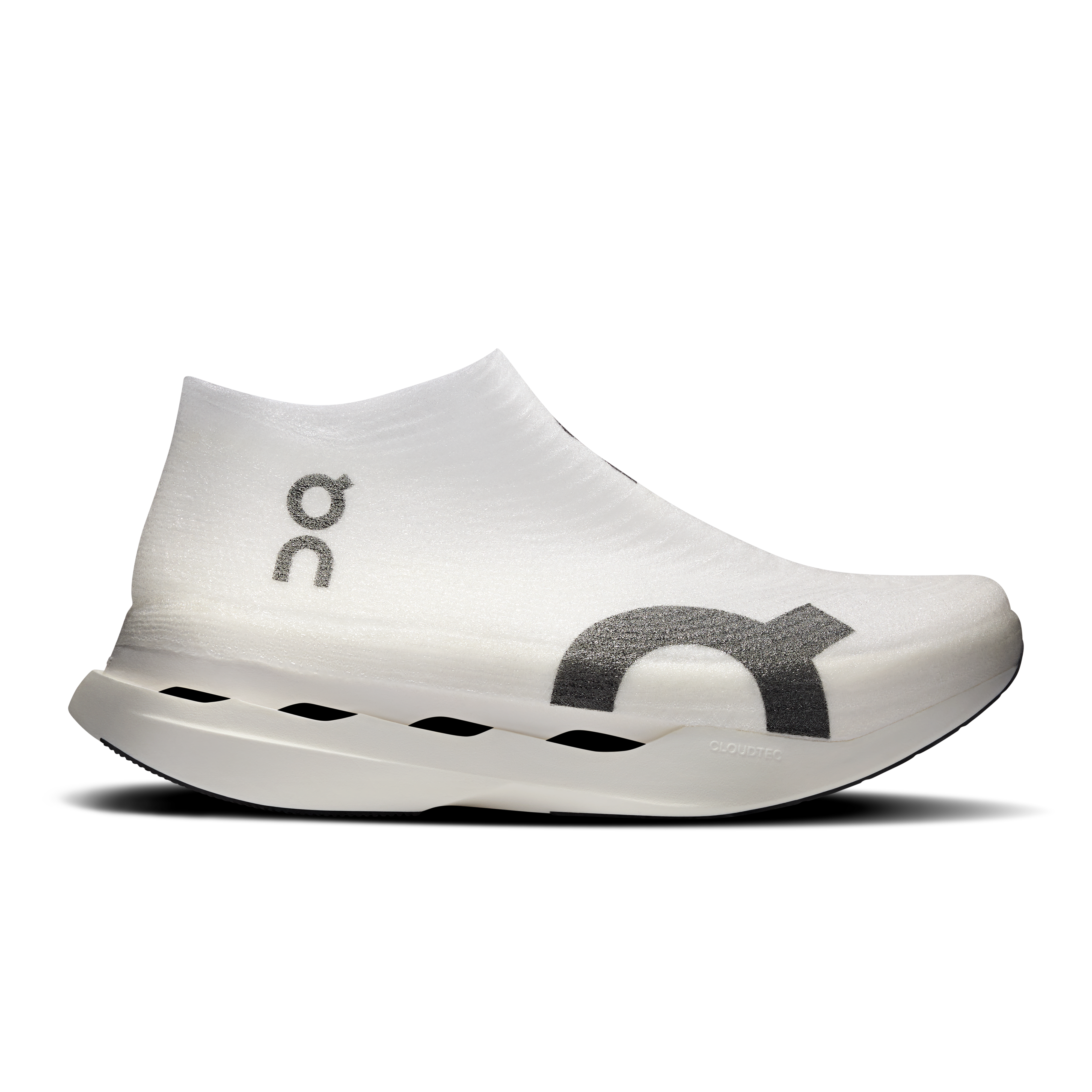 LightSpray Cloudboom Strike Road Running Shoe in White/Black