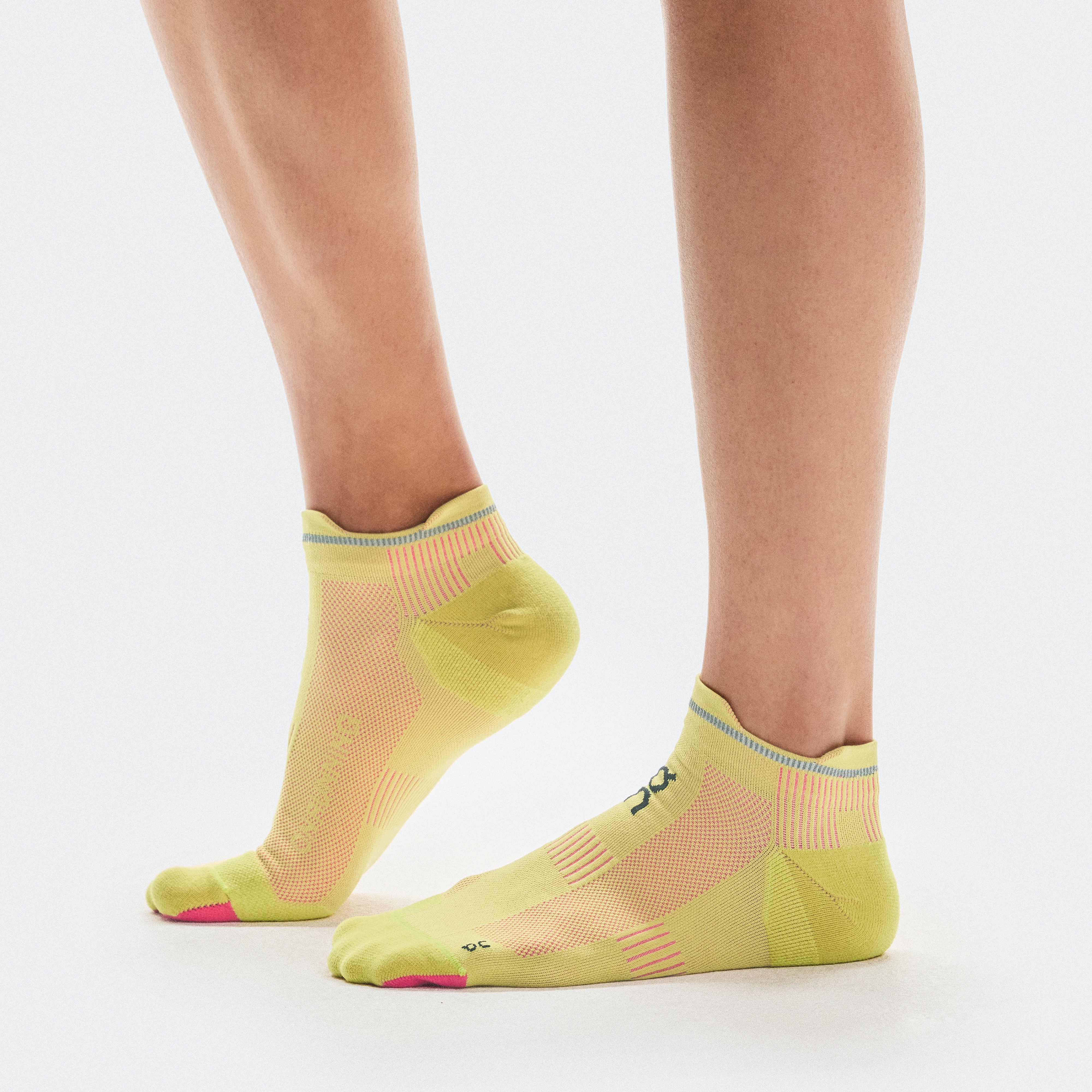 On Elite Run Sock Low Yellow Pink Unisex Unisex – Racing, moisture-wicking, breathable Socks