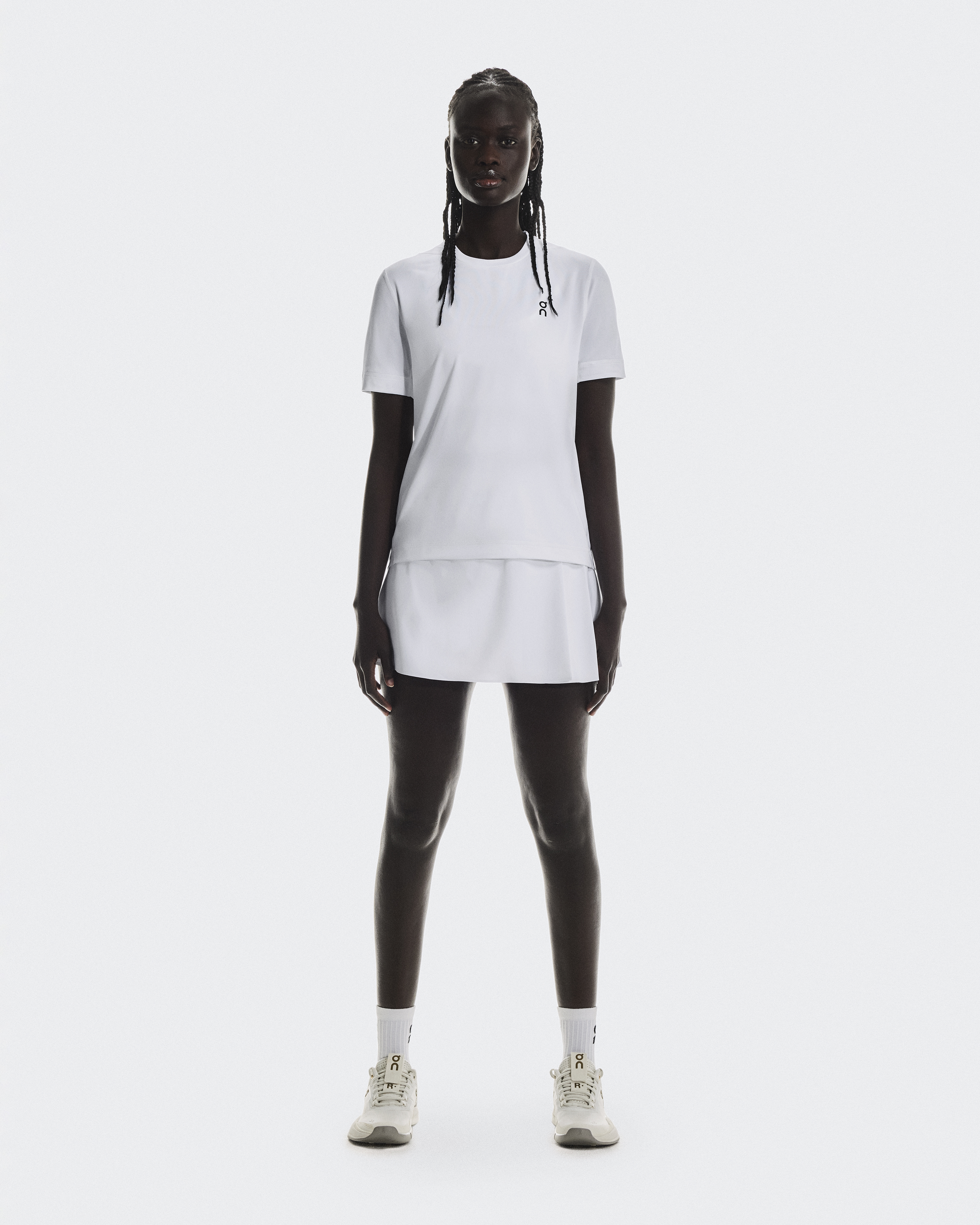 On Women's Courtside-T Short-Sleeve Shirt in White, Size: Medium, Polyester
