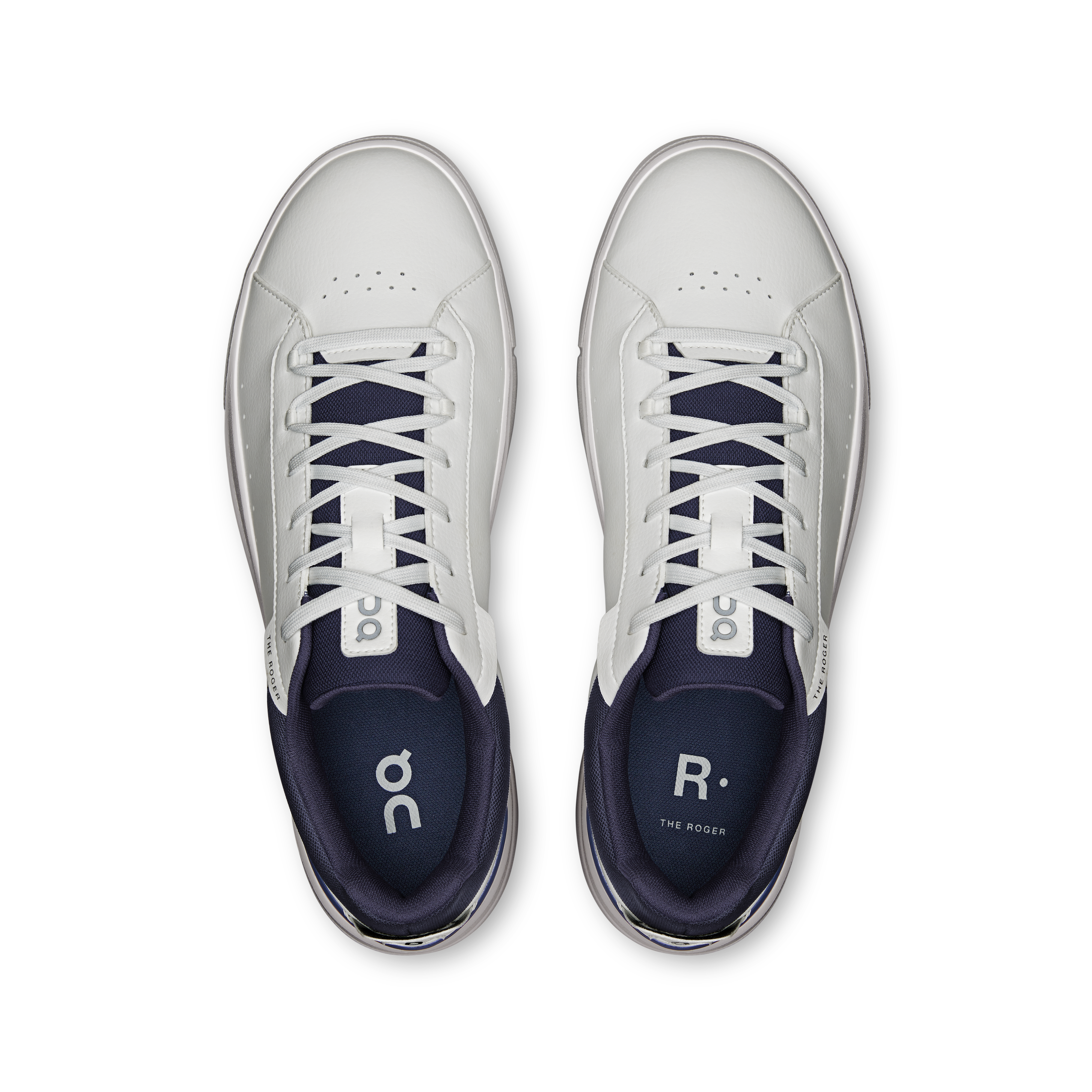 On THE ROGER Advantage White & Midnight Men Tennis Shoes