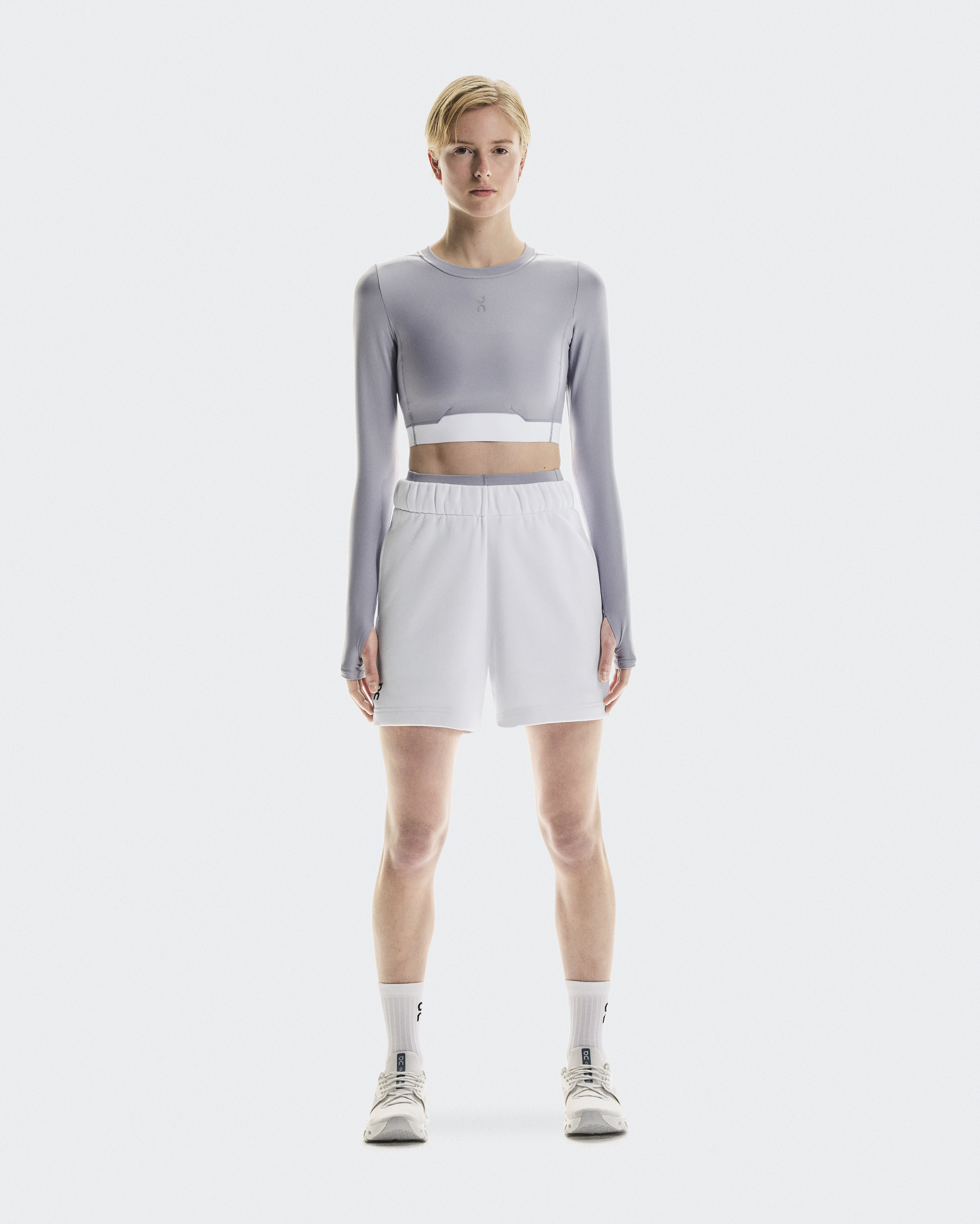 On Women's Train Long Sleeve Crop Long-Sleeve Shirt in Lilac, Size: XS, Polyamide/Mesh