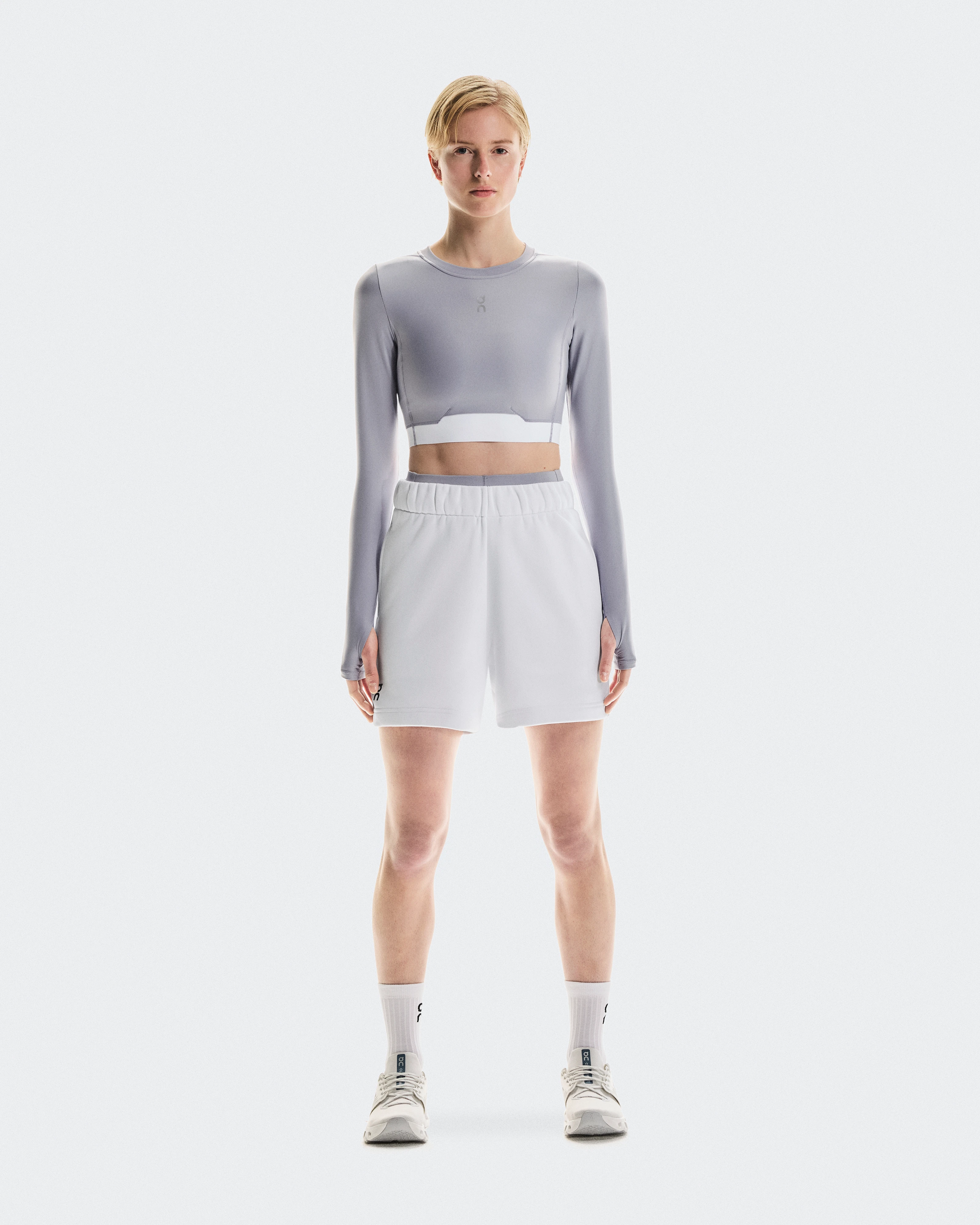 On Train Long Sleeve Crop Lilac Women Tops and t-shirts
