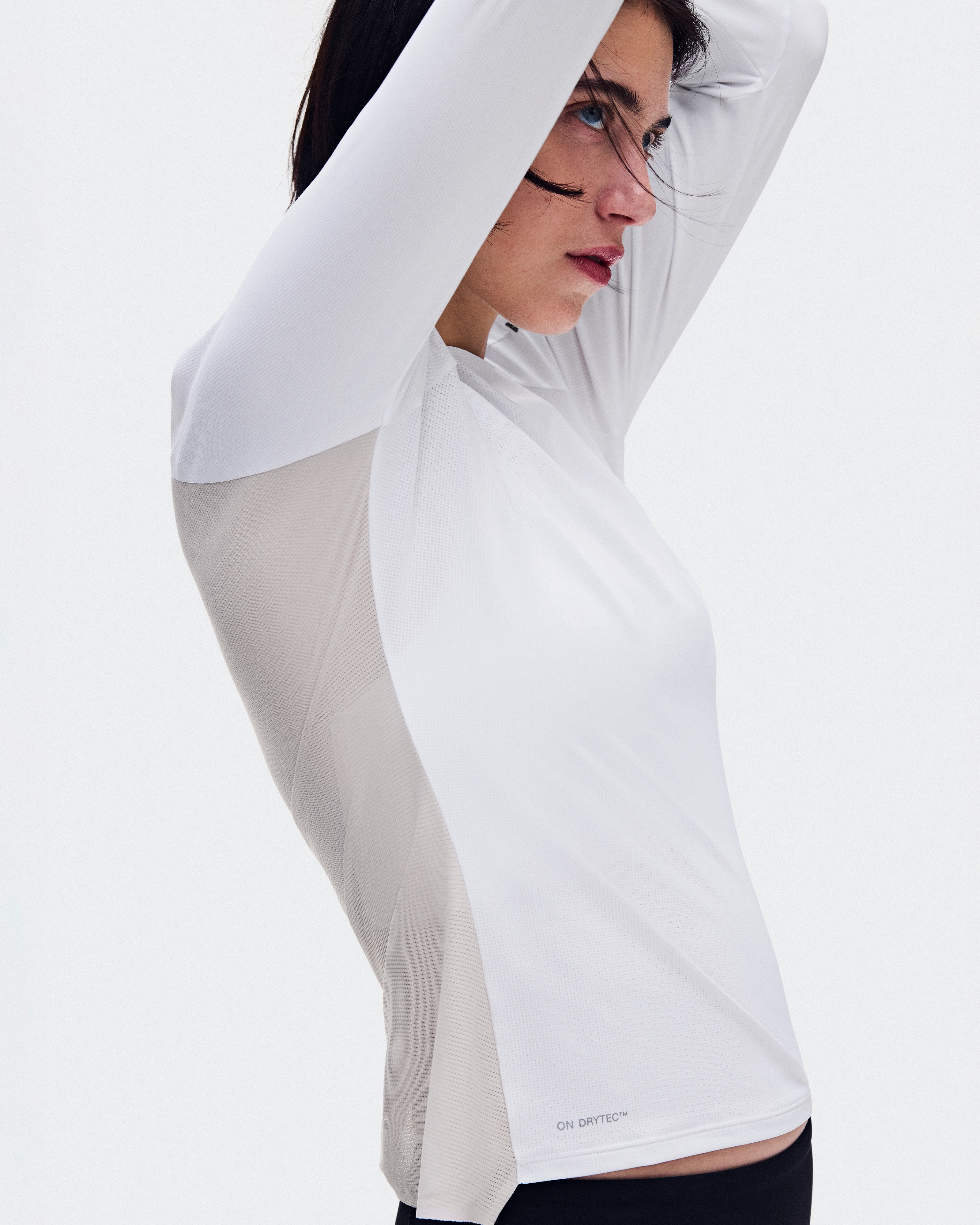 On Performance Long-T White & Silver Women Tops and t-shirts