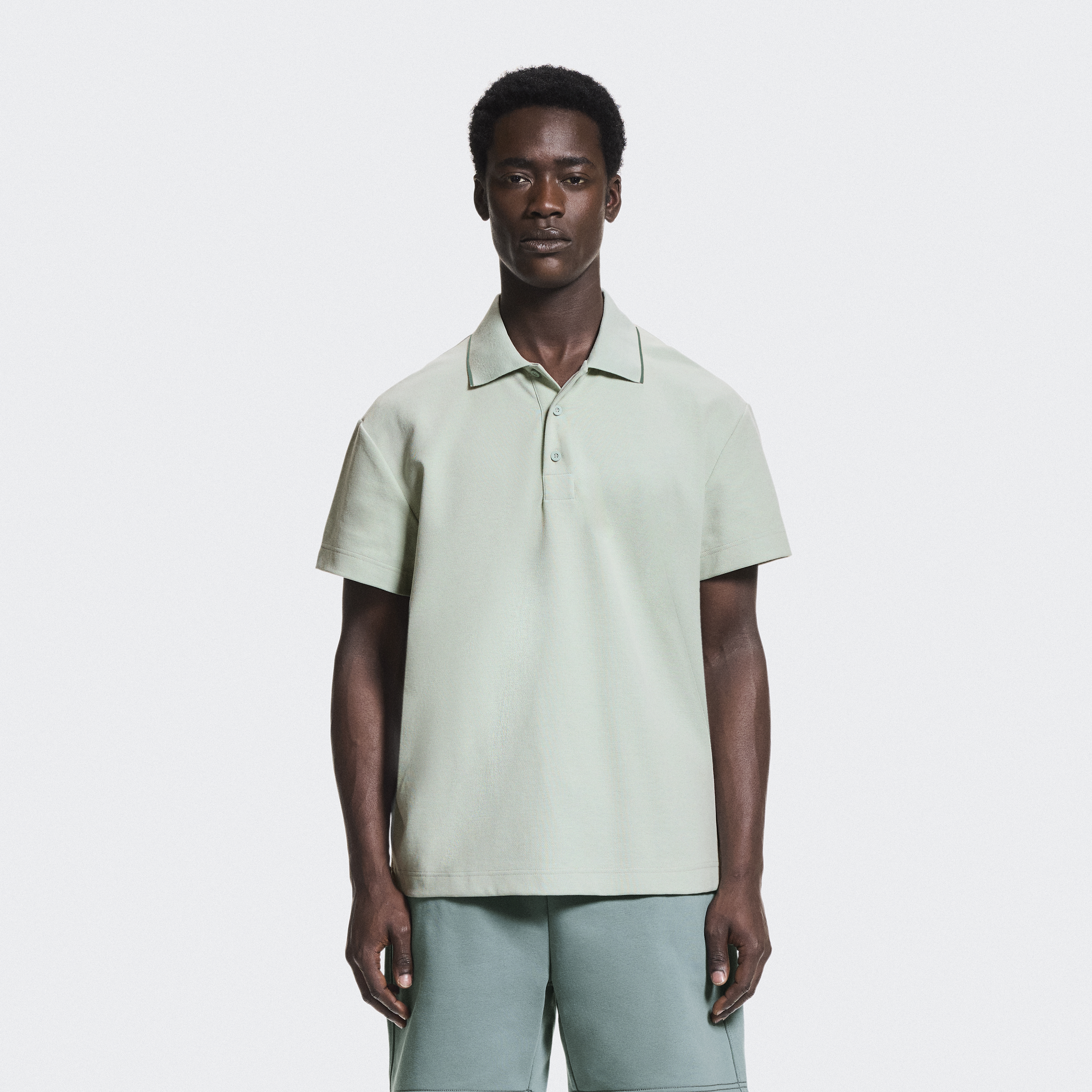 Courtside Polo Short-Sleeve Shirt in Mineral/Tide