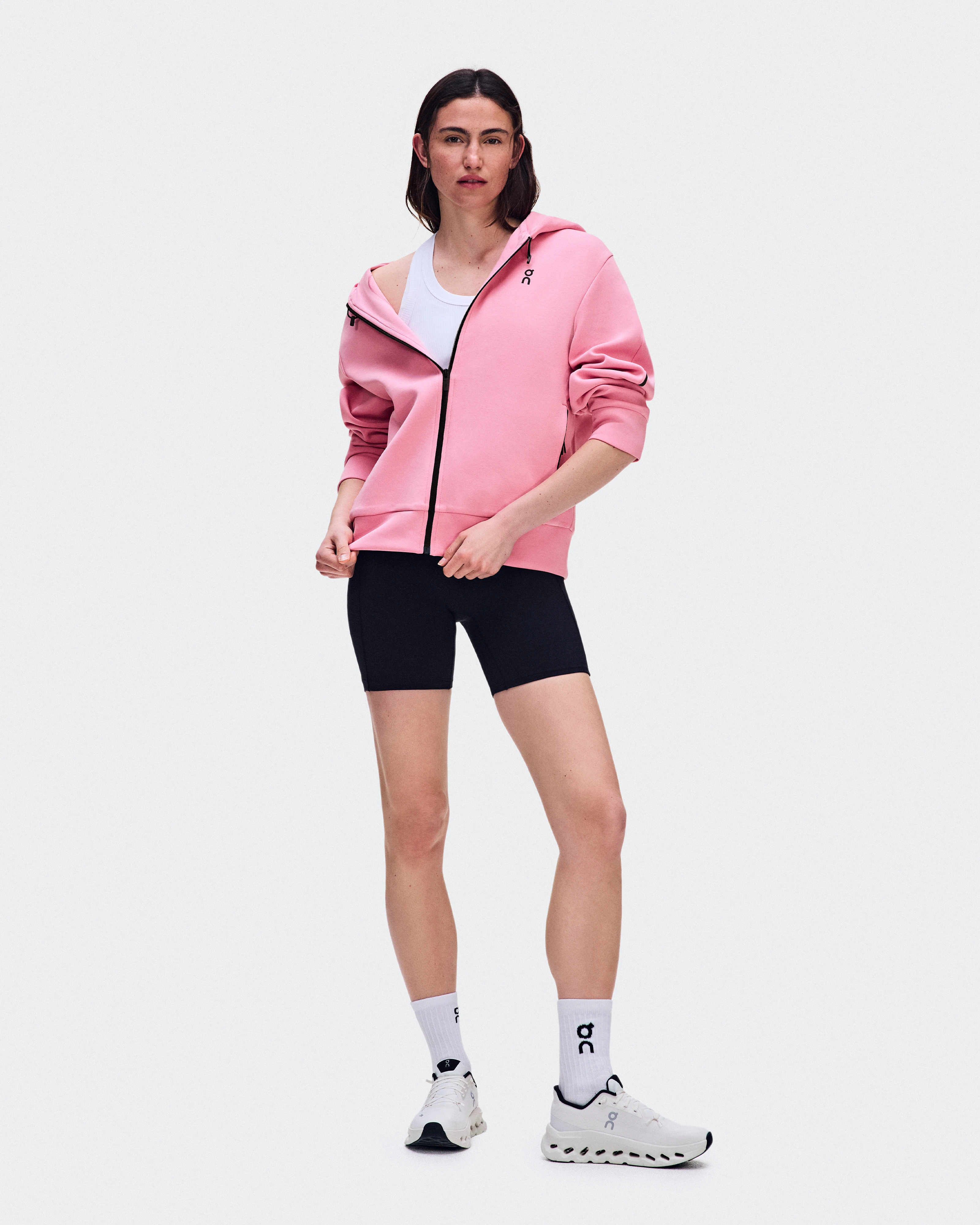On Focus Tech Zip Hoodie Magnolia Women Hoodies and sweatshirts