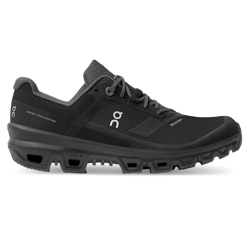 On Women's Cloudventure Waterproof Trail Running Shoe in Black, Size: 38.5