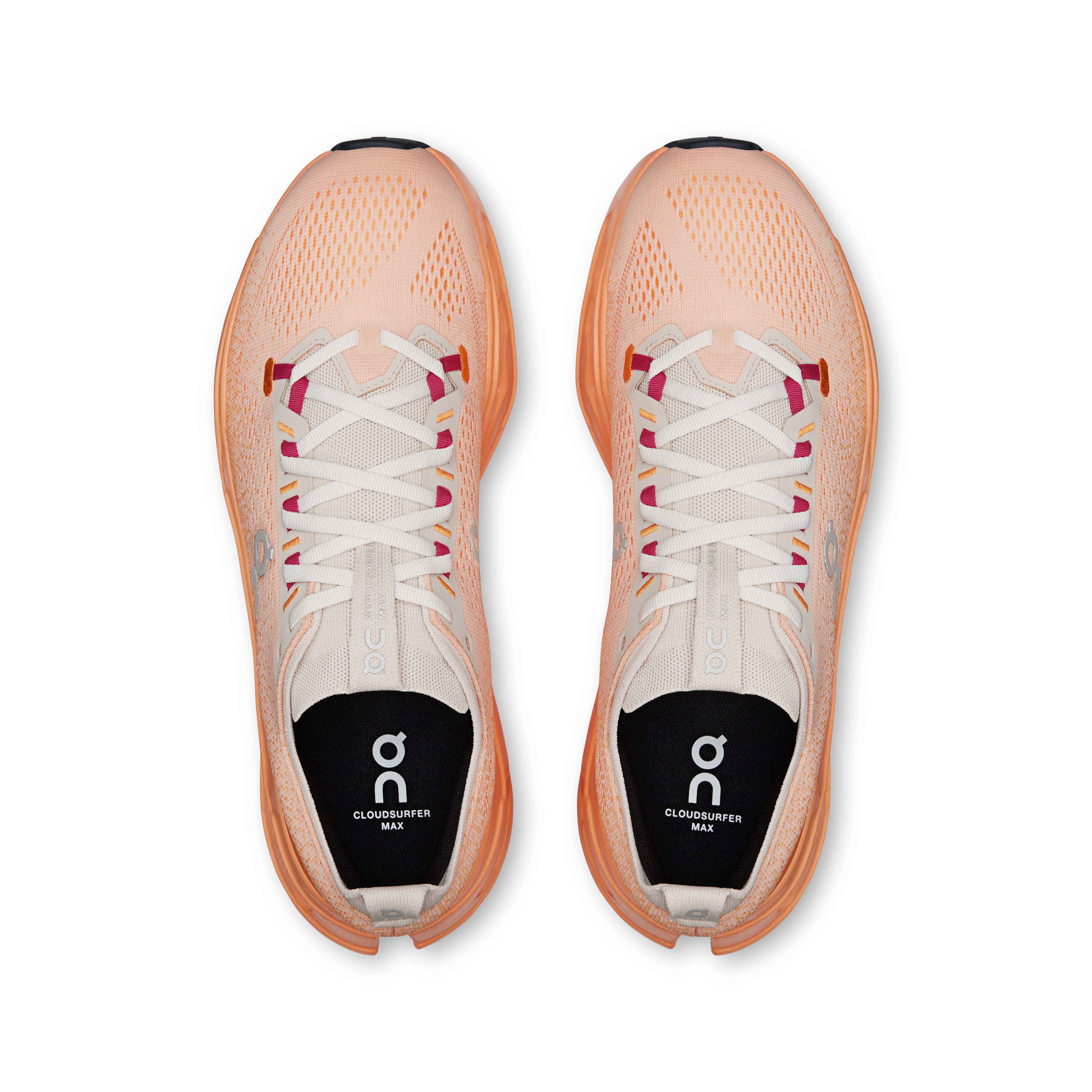 On Cloudsurfer Max Pearl & Tangerine Homme Running sur route Chaussures