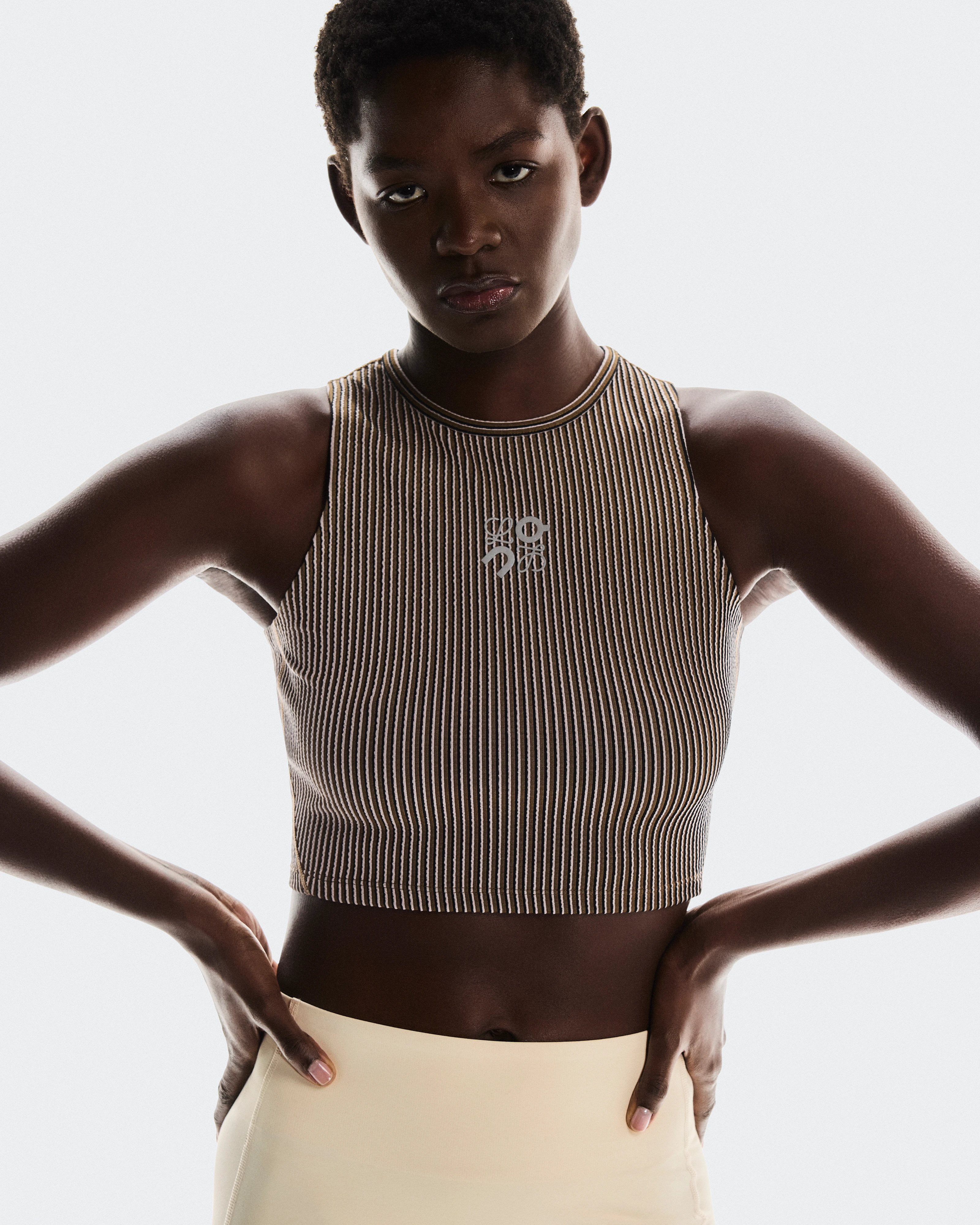 On Ribbed Tank Top LOEWE Brown & Pink Women Tops and t-shirts