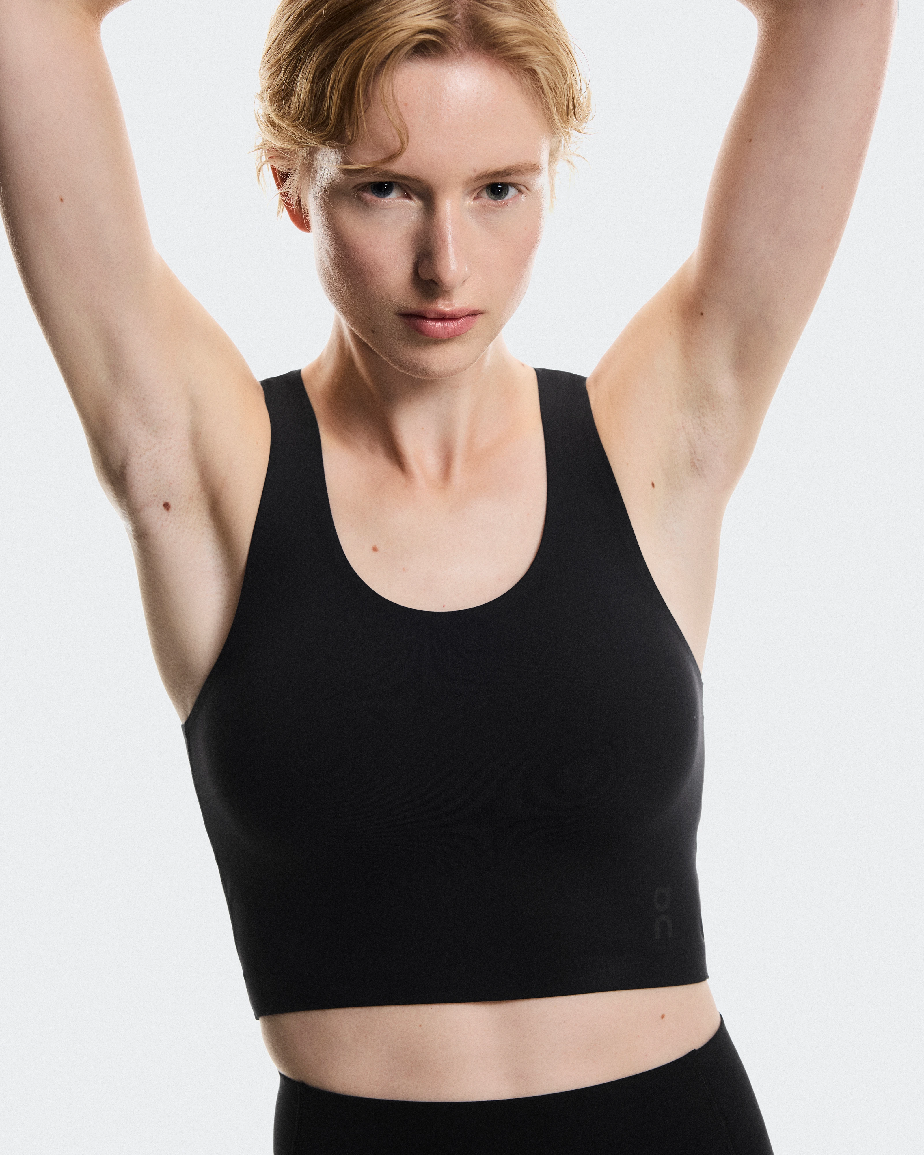 On Studio Open Back Crop Black Women Tops and t-shirts